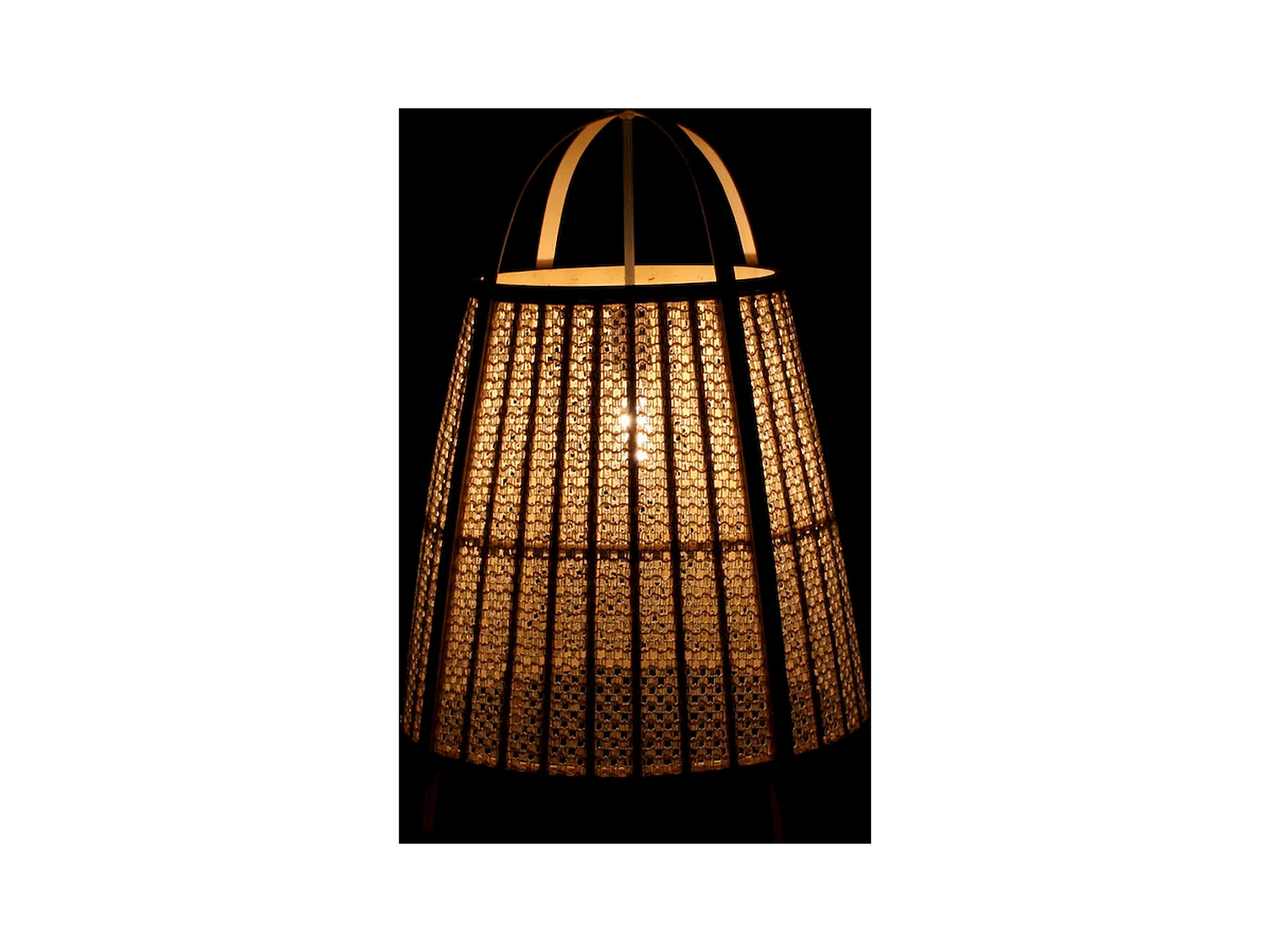 Suspension design chic en lin et bambou naturel