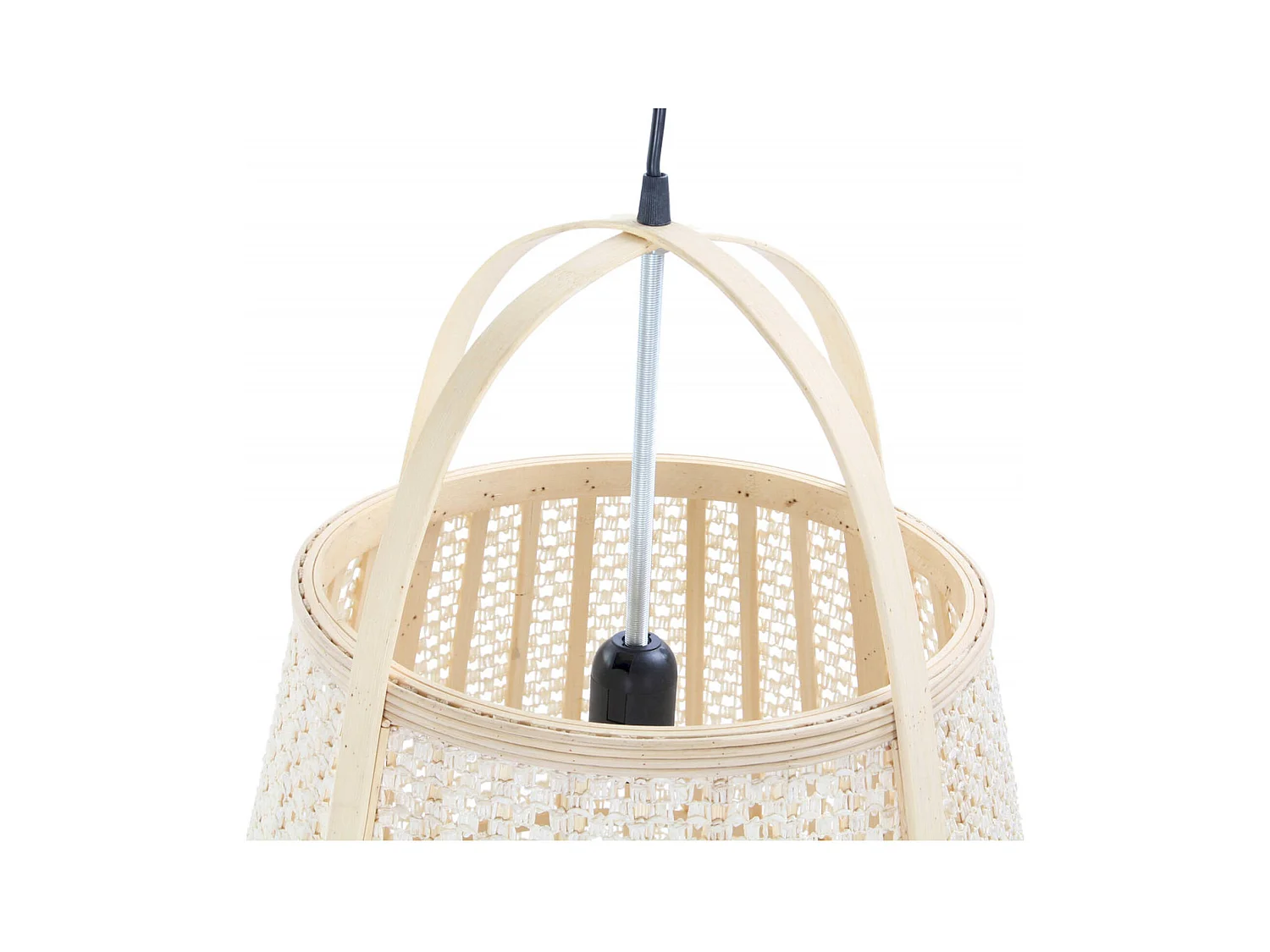 Suspension design chic en lin et bambou naturel