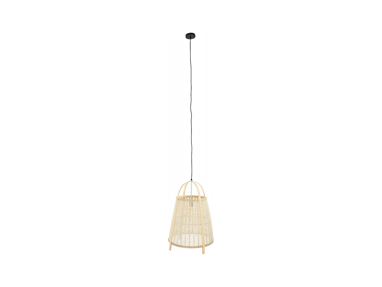 Suspension design chic en lin et bambou naturel