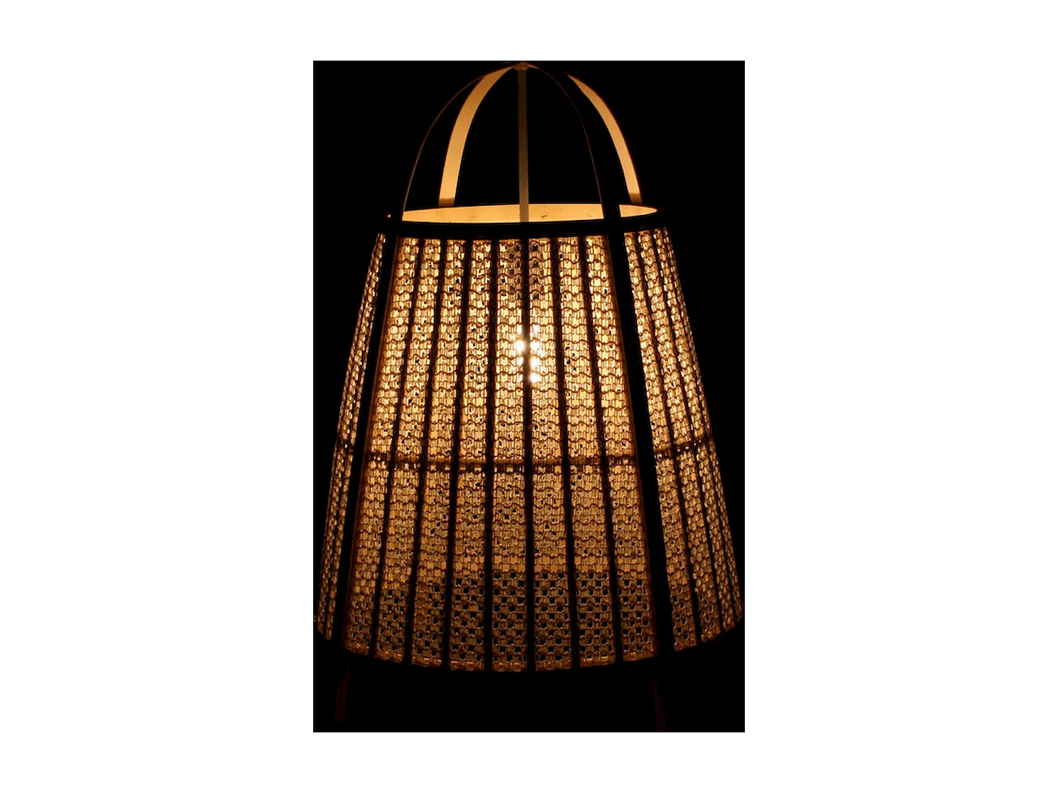 Suspension design chic en lin et bambou naturel