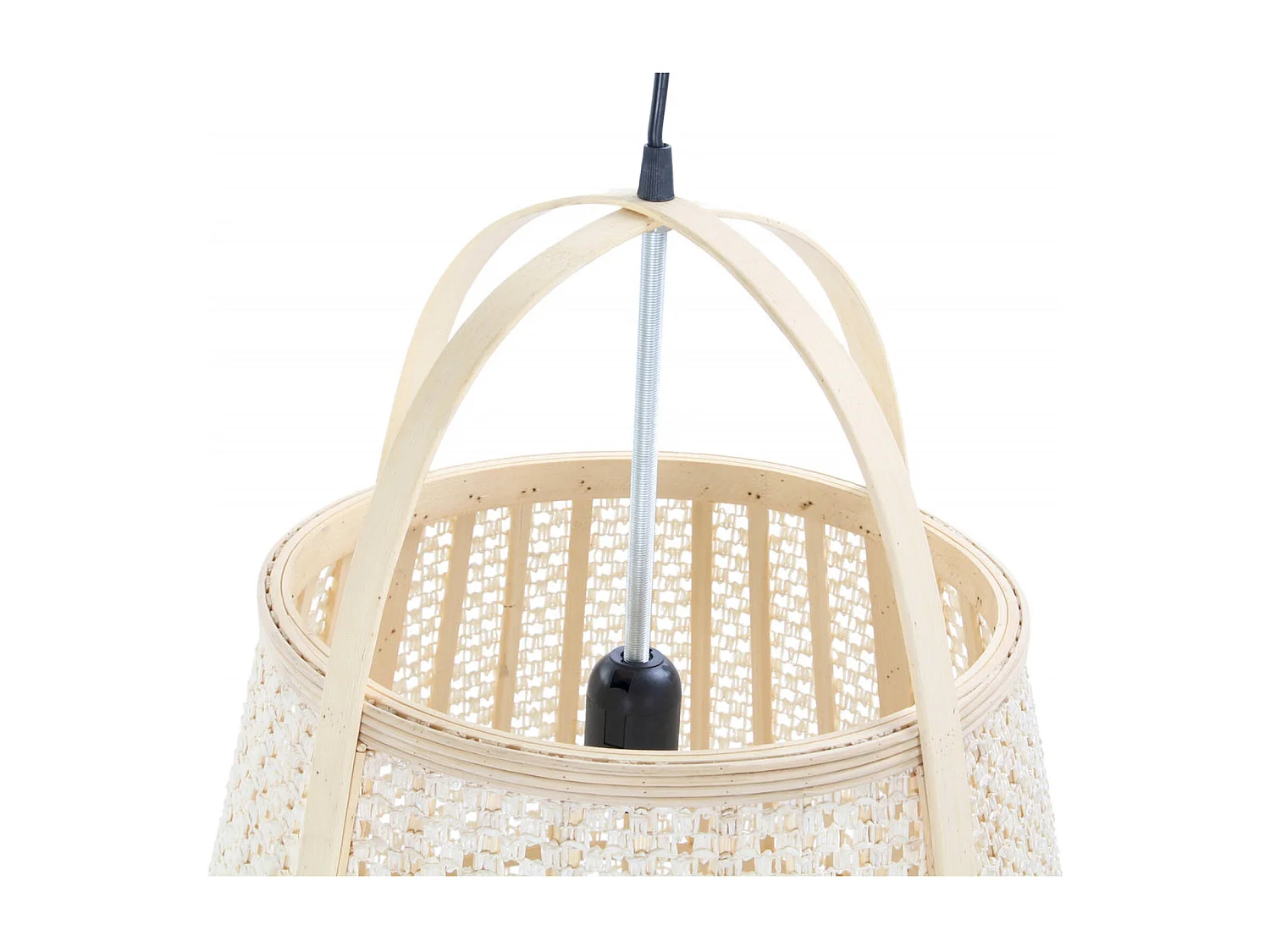 Suspension design chic en lin et bambou naturel