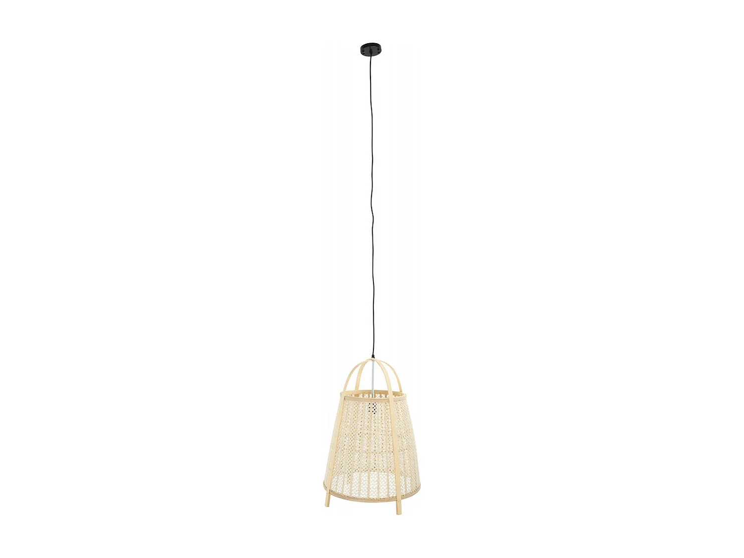 Suspension design chic en lin et bambou naturel