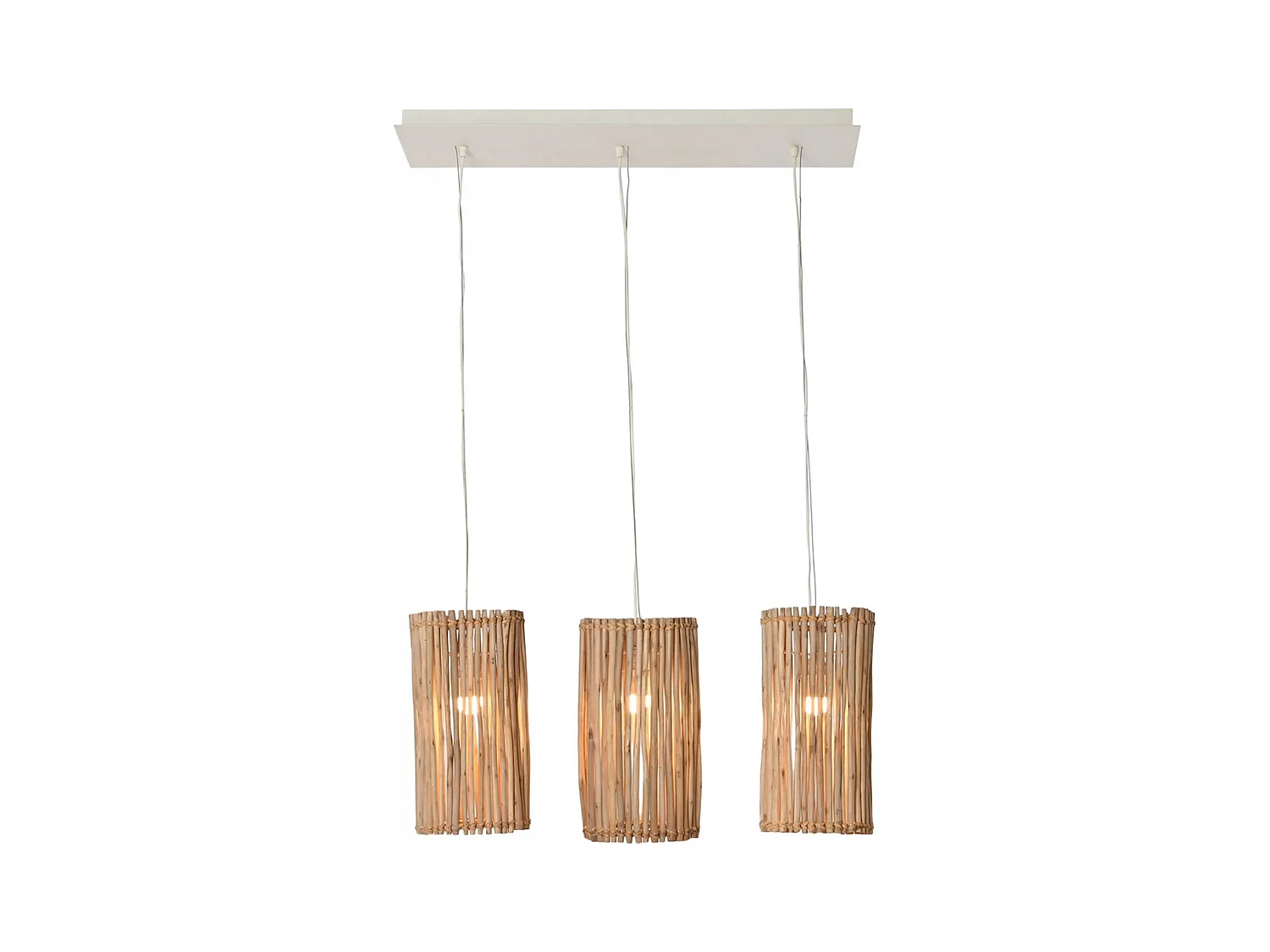 Suspension éclat naturel en eucalyptus blanc