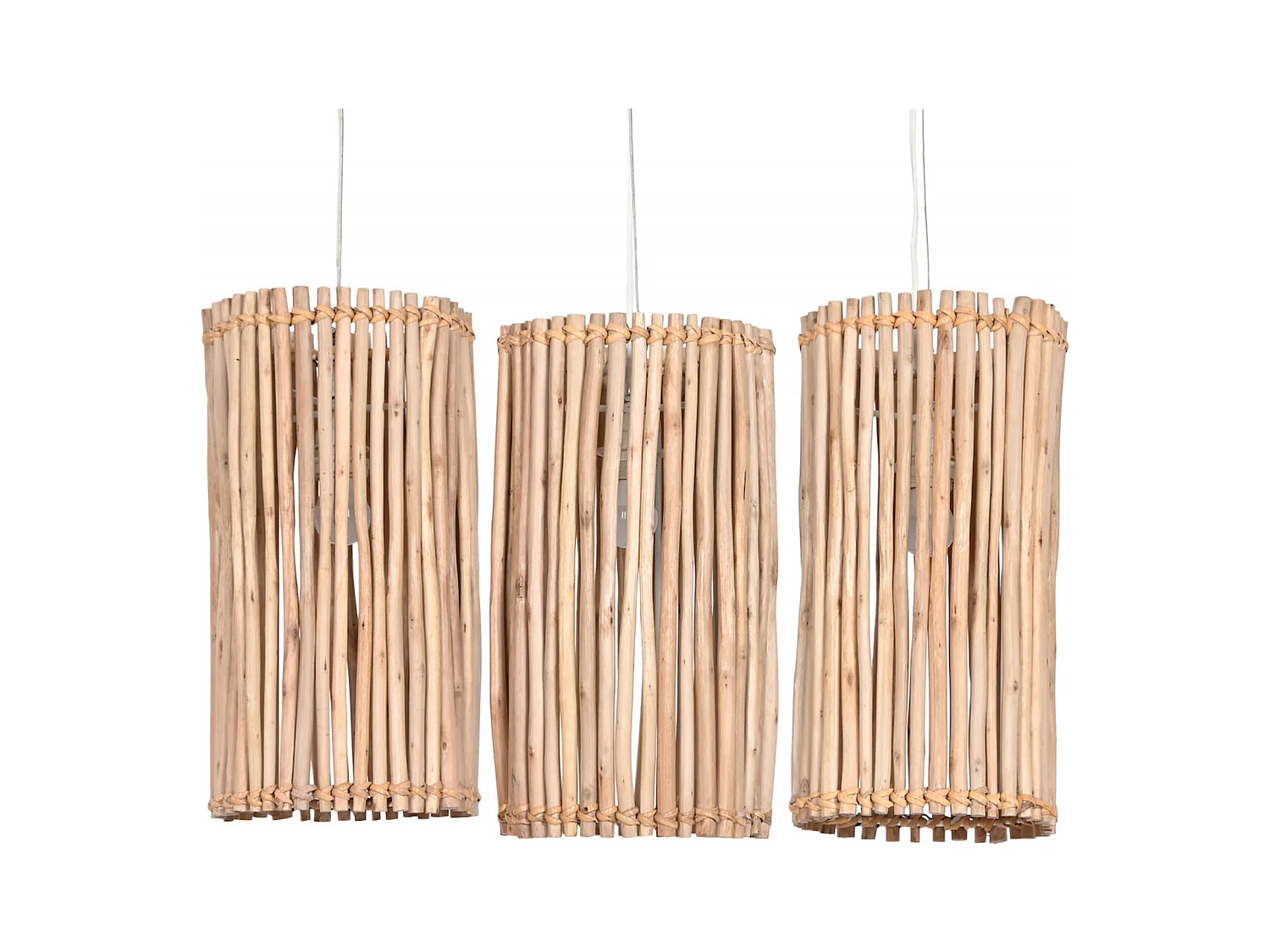 Suspension éclat naturel en eucalyptus blanc