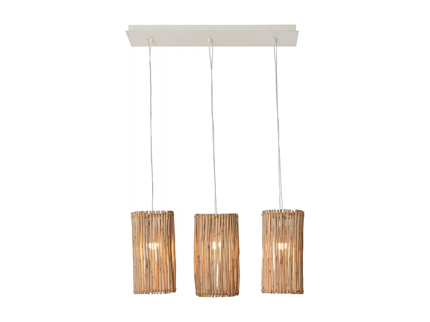 Suspension éclat naturel en eucalyptus blanc