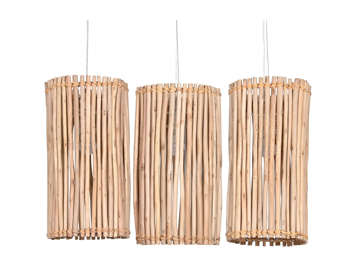 Suspension éclat naturel en eucalyptus blanc