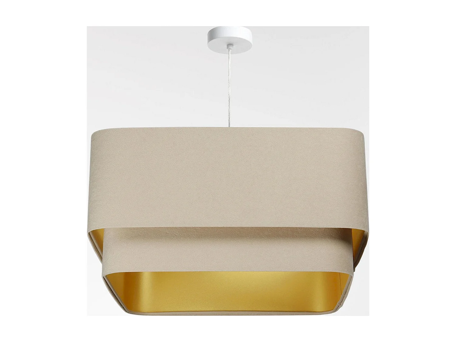 Suspension élégante velours et reflets dorés