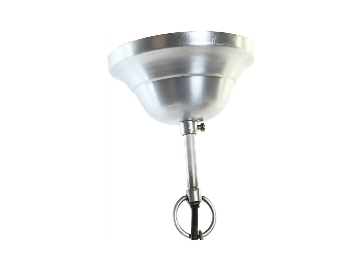 Suspension industrielle argenté et bois mango chic