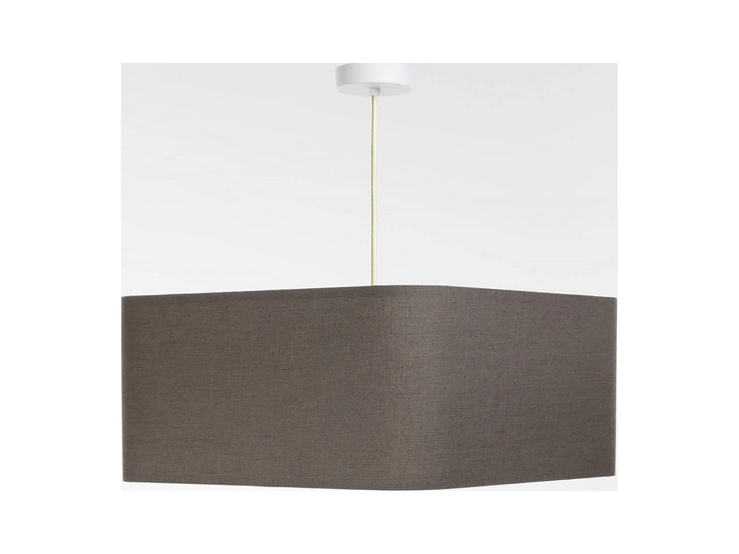 Suspension textile lin beige élégance dorée - Hauteur 20 cm