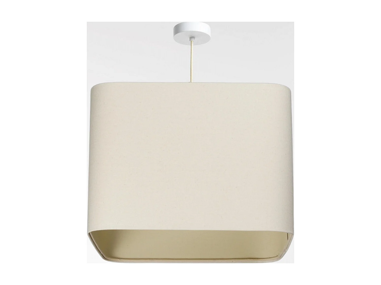 Suspension élégante en lin beige - Hauteur 25 cm
