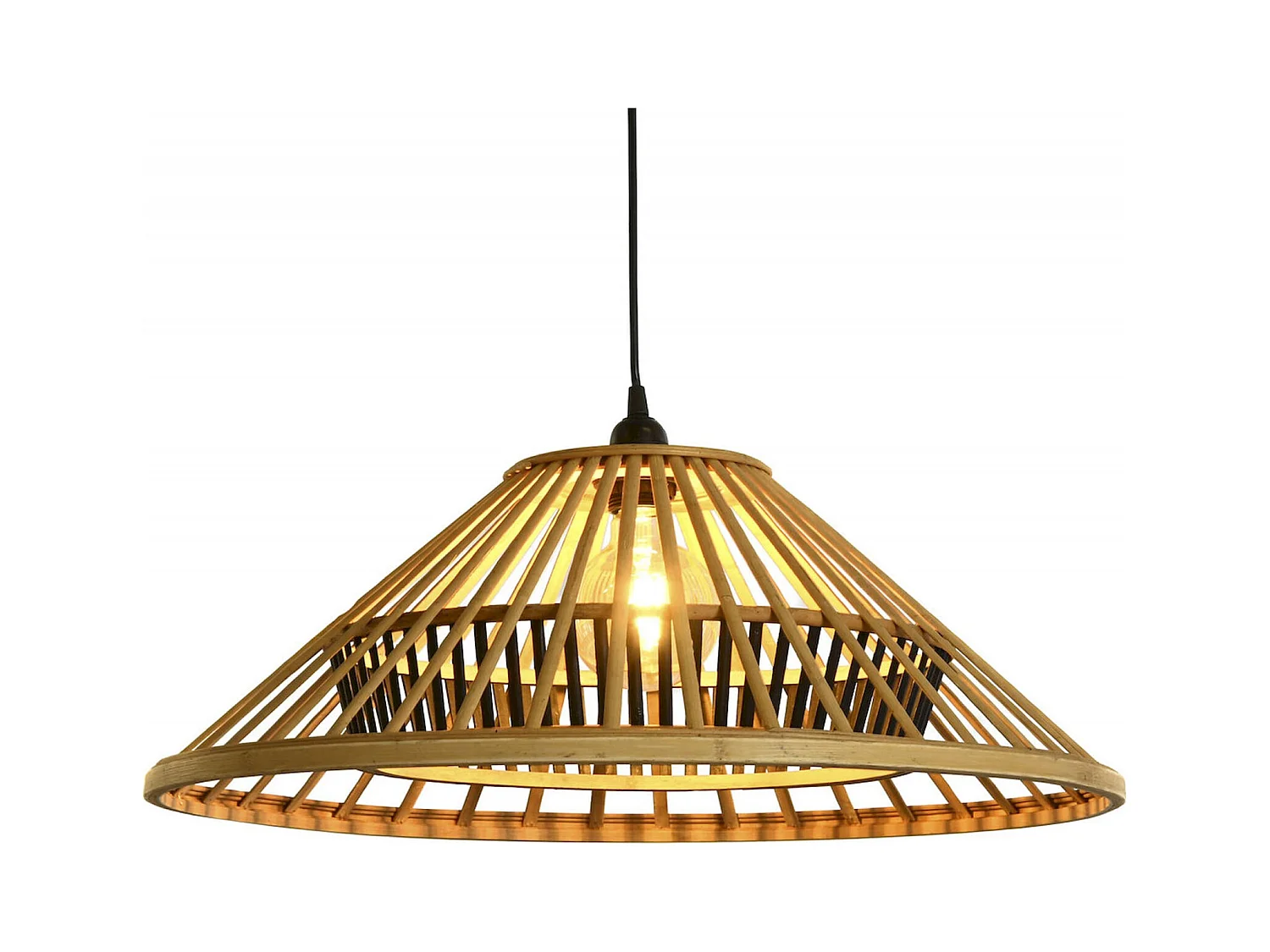 Suspension éclat bambou marron intérieur chic