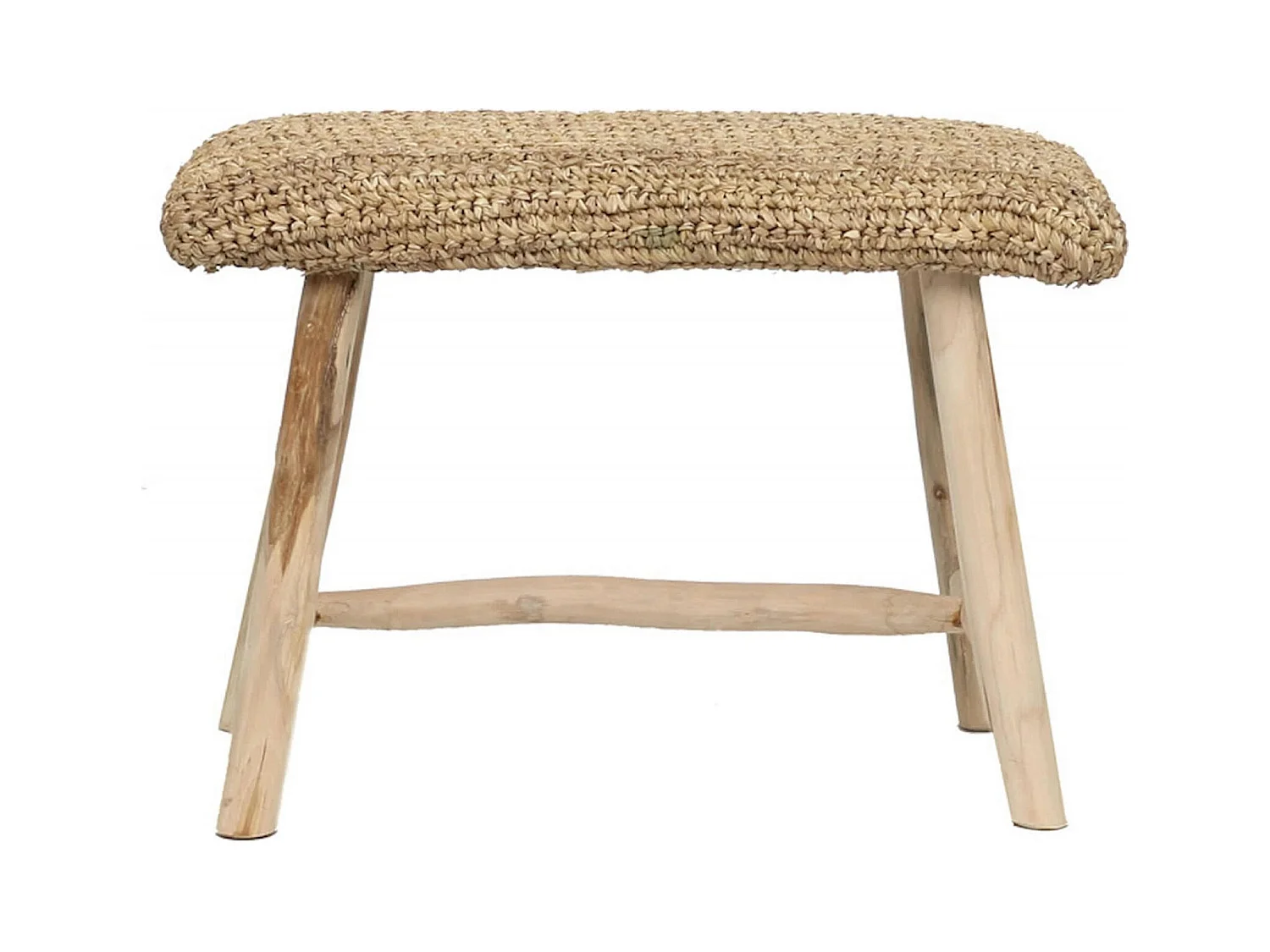 Banc raphia élégant pour intérieur cosy