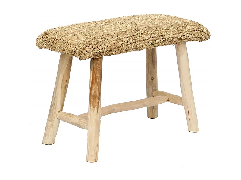 Banc raphia élégant pour intérieur cosy