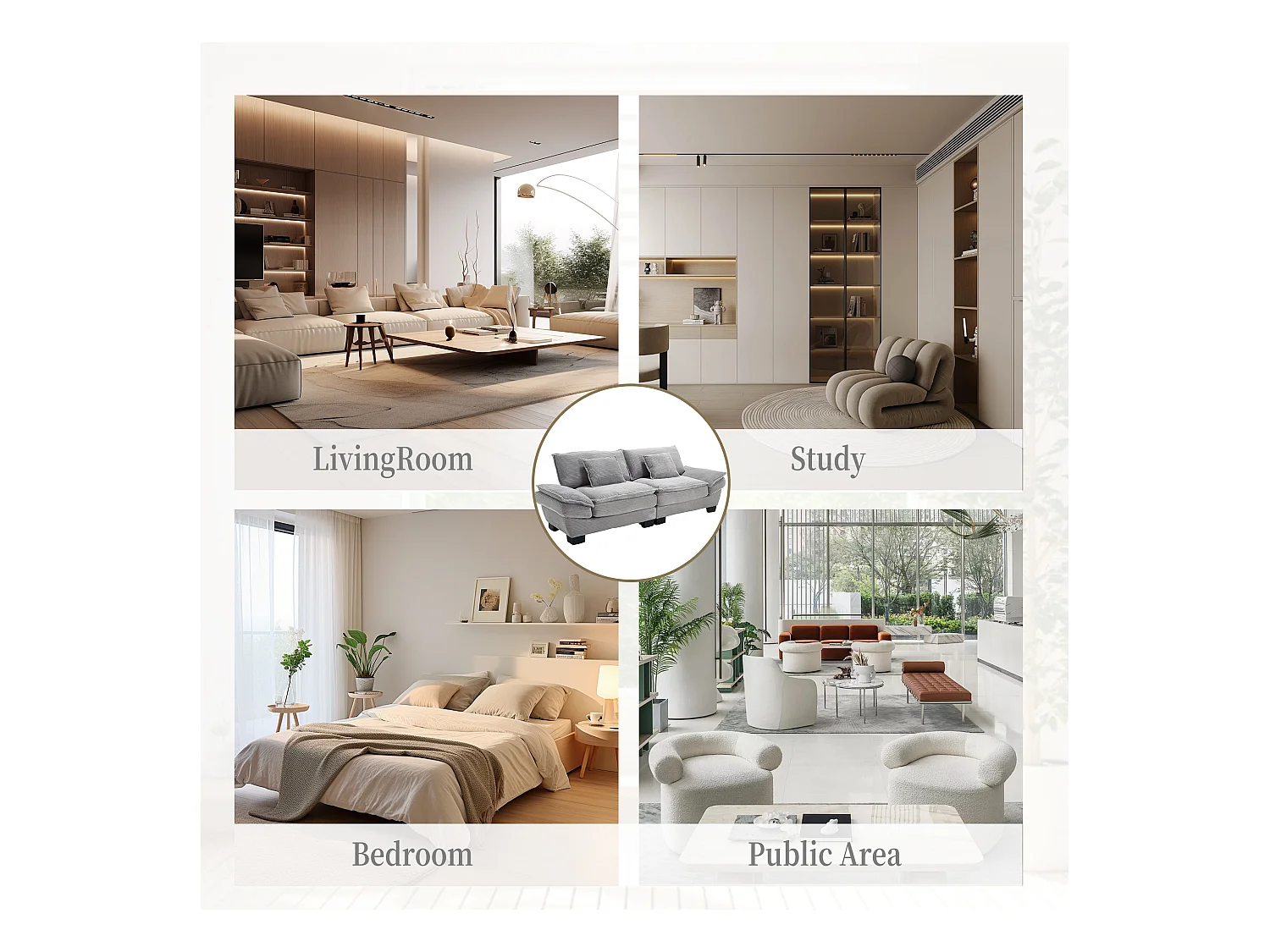 Canapé 2 places en velours gris – dossier inclinable et convertible en lit - 2 coussins inclus - idéal pour salon ou bureau