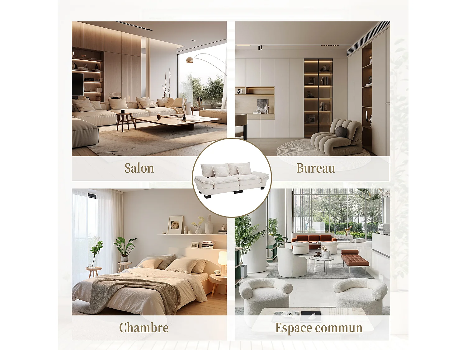 Canapé 2 places en velours gris – dossier inclinable et convertible en lit - 2 coussins inclus - idéal pour salon ou bureau