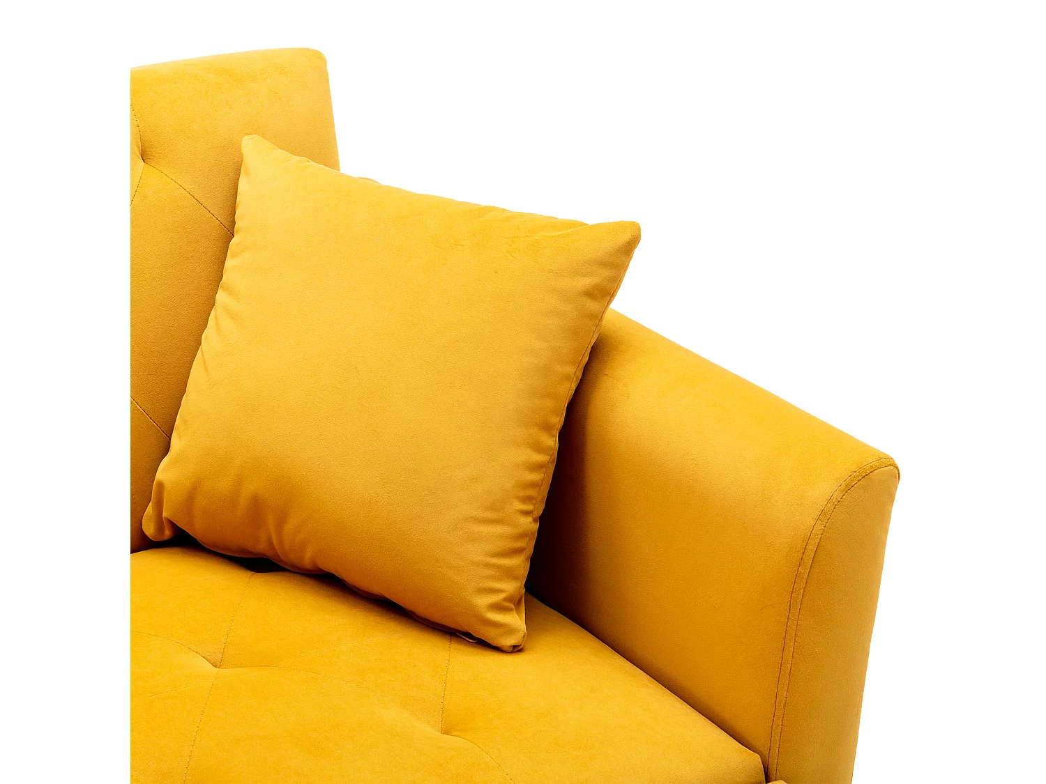 Sofá cama convertible en osito - Patas de metal dorado - Función chaise longue