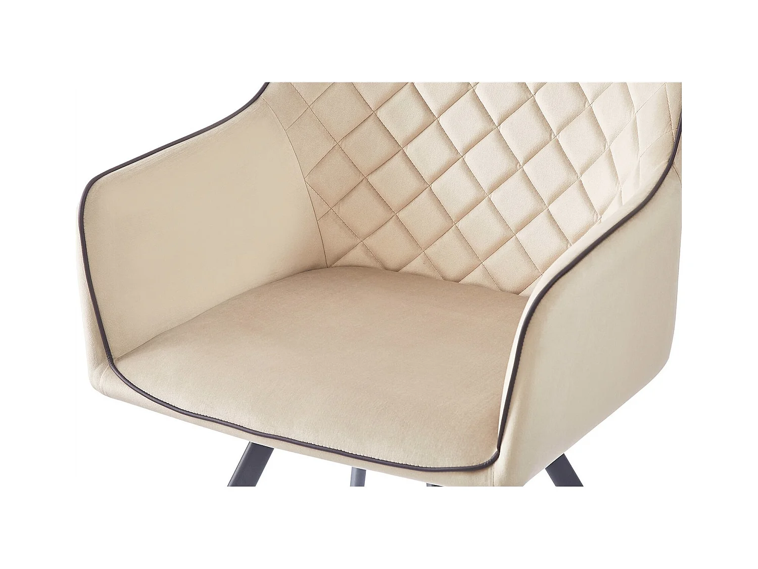 Chaise en Velours Ambre avec Dossier Surpiqué - Style Moderne et Élégant
