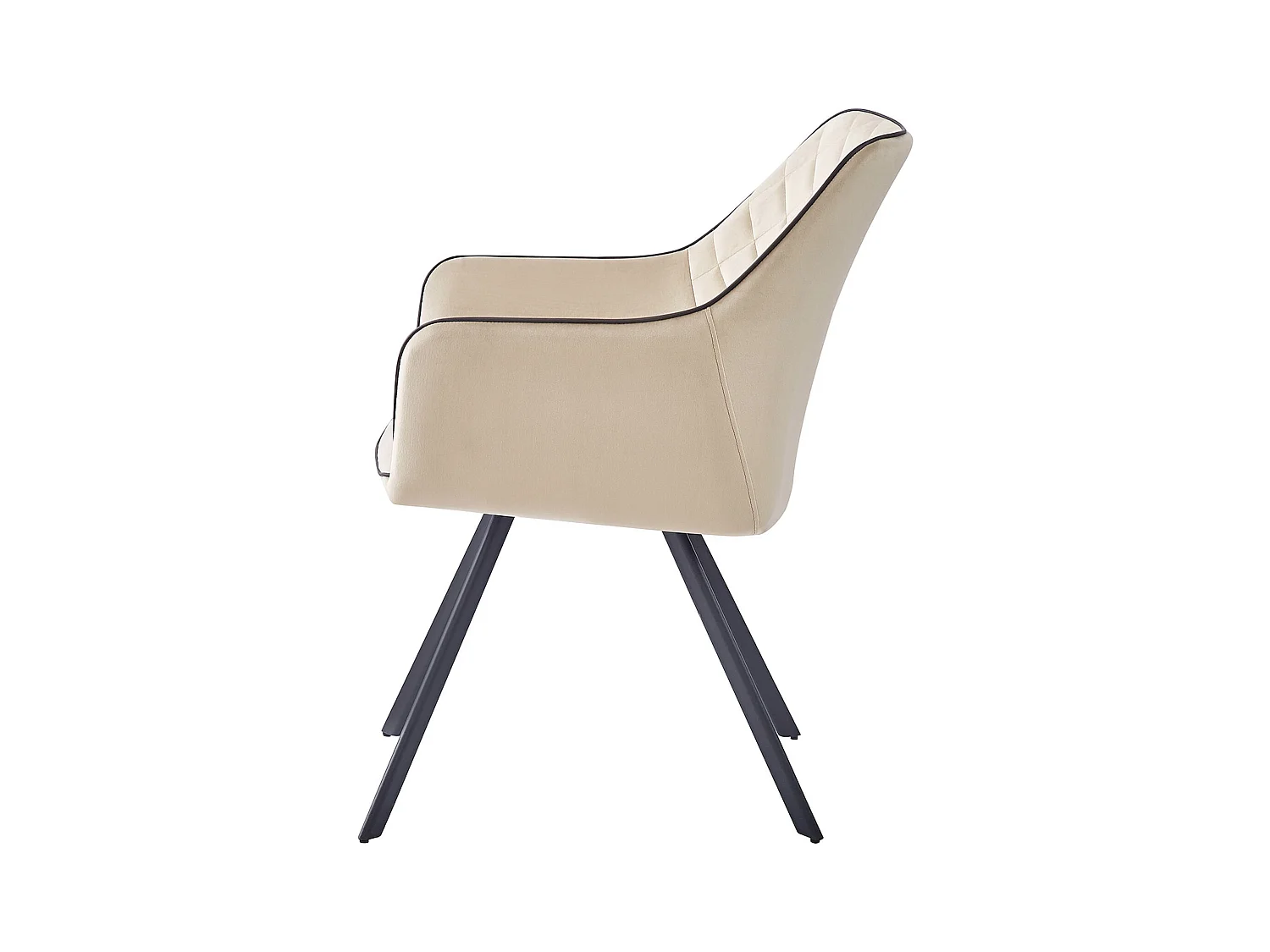 Chaise en Velours Ambre avec Dossier Surpiqué - Style Moderne et Élégant