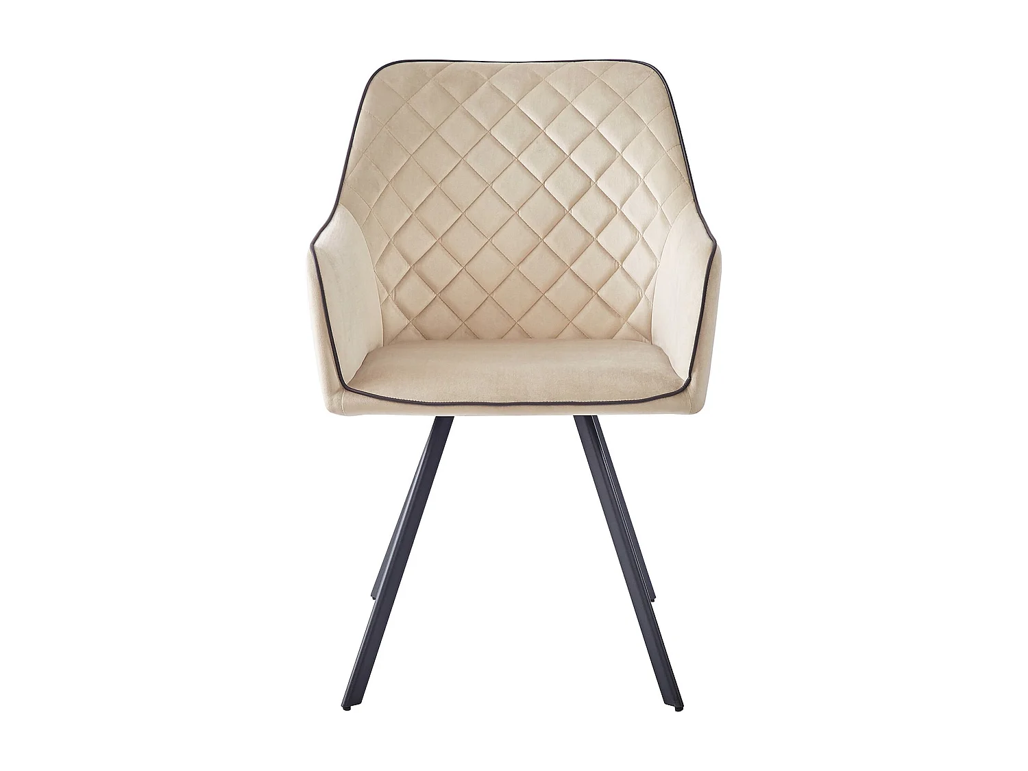 Chaise en Velours Ambre avec Dossier Surpiqué - Style Moderne et Élégant