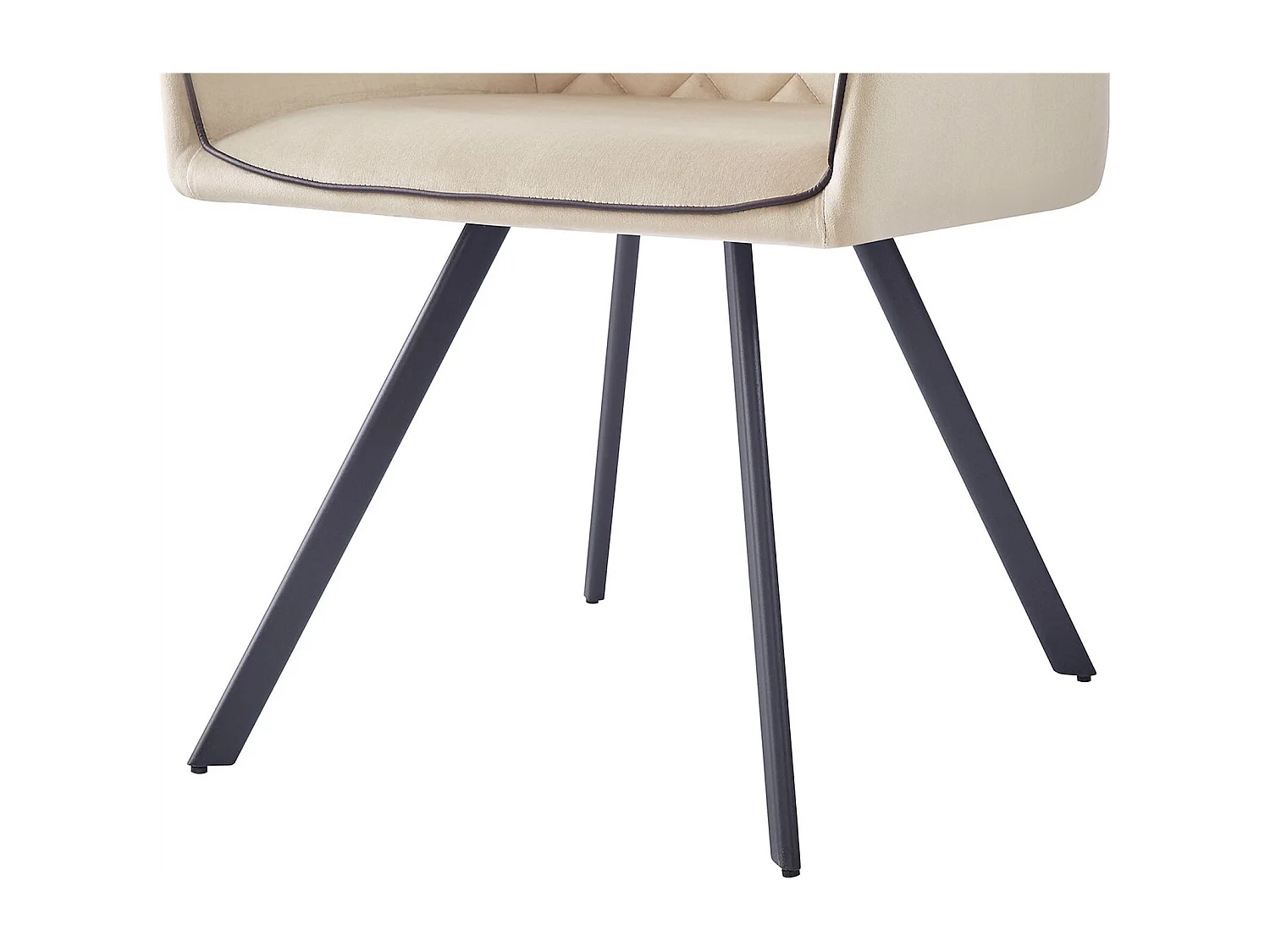 Chaise en Velours Ambre avec Dossier Surpiqué - Style Moderne et Élégant