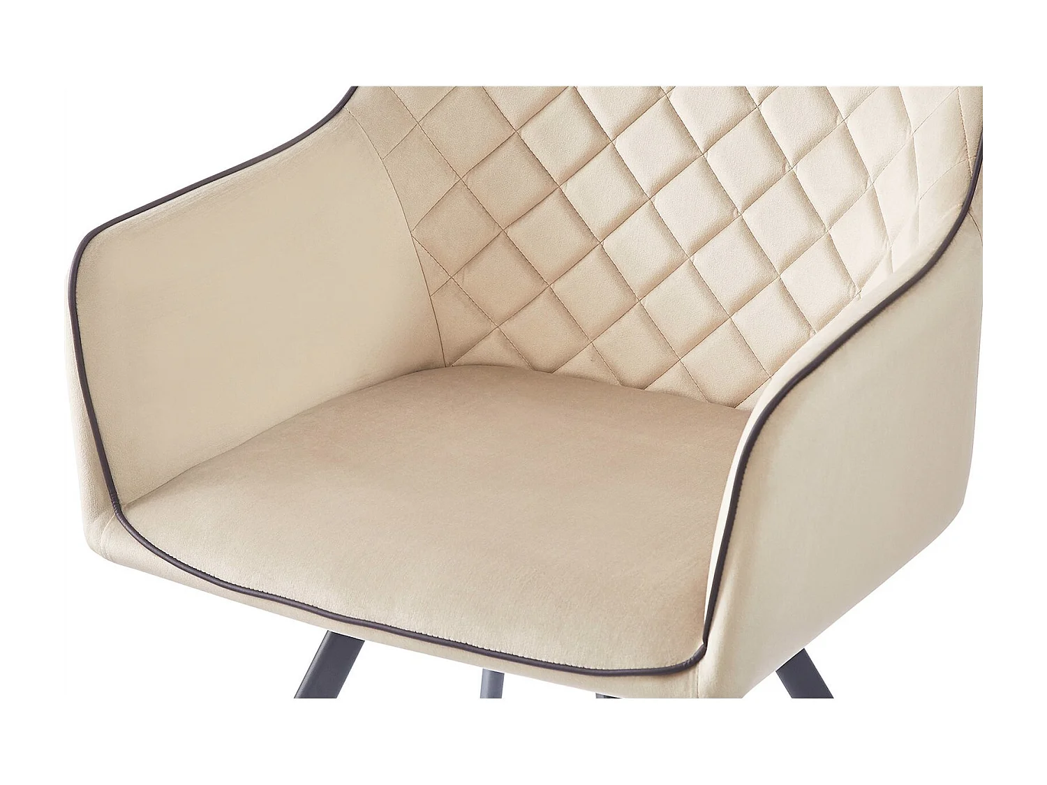 Chaise en Velours Ambre avec Dossier Surpiqué - Style Moderne et Élégant