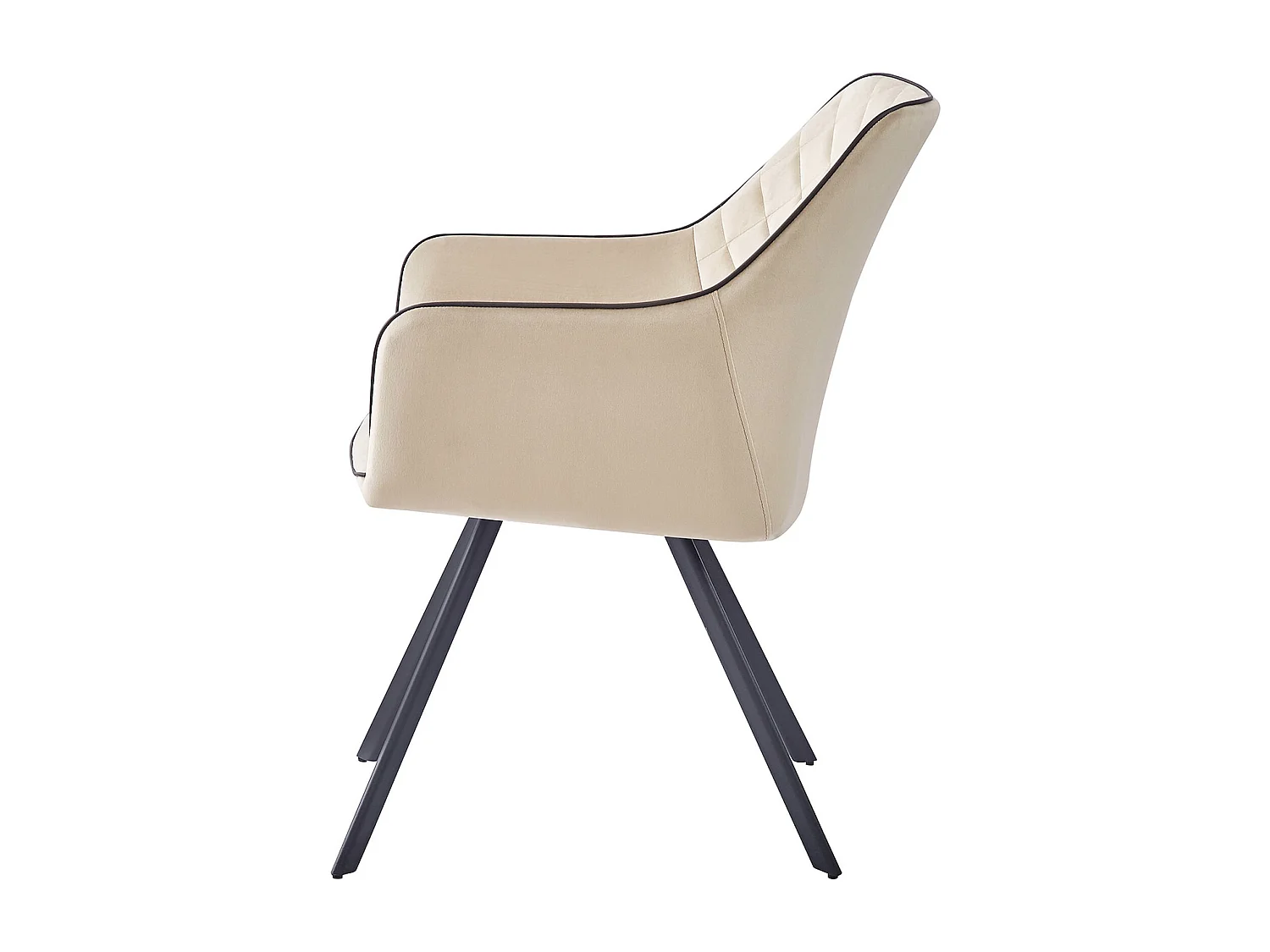 Chaise en Velours Ambre avec Dossier Surpiqué - Style Moderne et Élégant