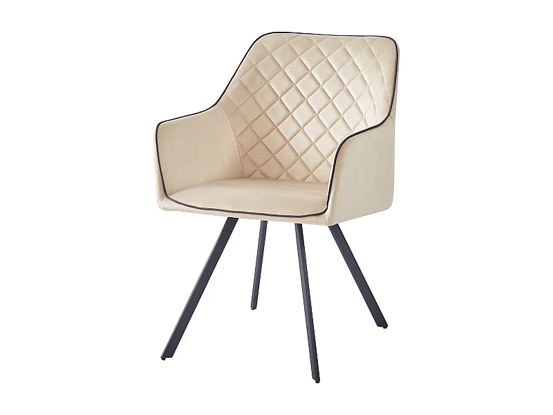 Chaise en Velours Ambre avec Dossier Surpiqué - Style Moderne et Élégant