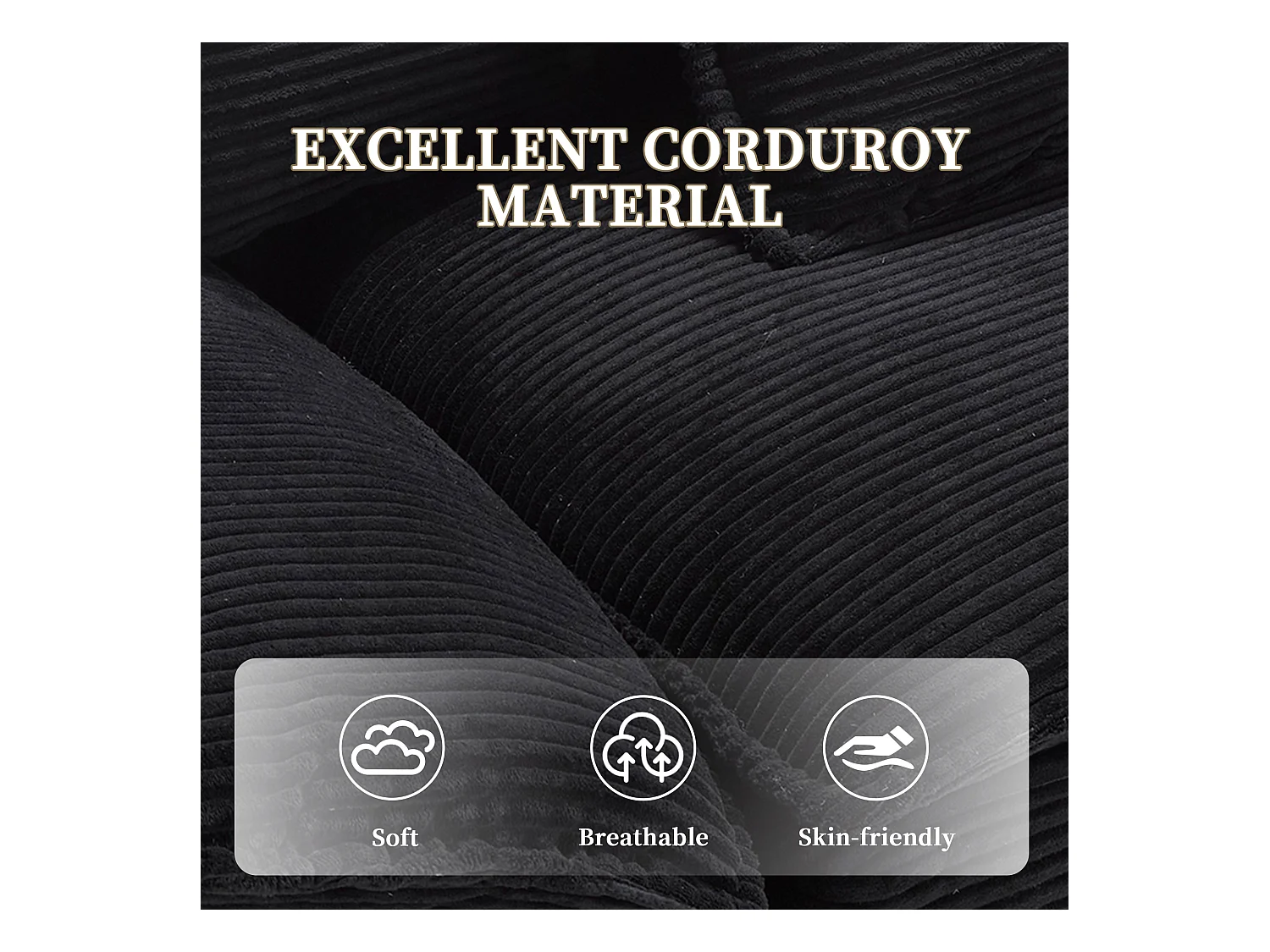 Canapé 2 places en velours noir – dossier inclinable et convertible en lit - 2 coussins inclus - idéal pour salon ou bureau