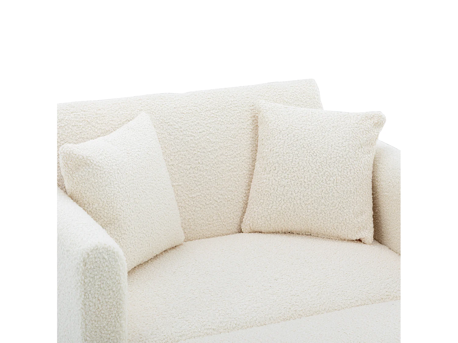 Canapé Convertible 2 Places en Velours côtelé Blanc - Canapé Modern avec 2 Coussins - Dossier réglable - 165x90x77cm