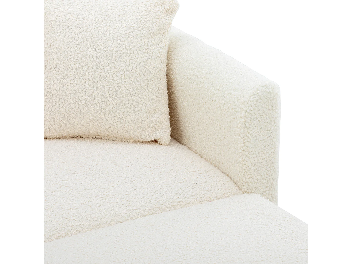 Canapé Convertible 2 Places en Velours côtelé Blanc - Canapé Modern avec 2 Coussins - Dossier réglable - 165x90x77cm