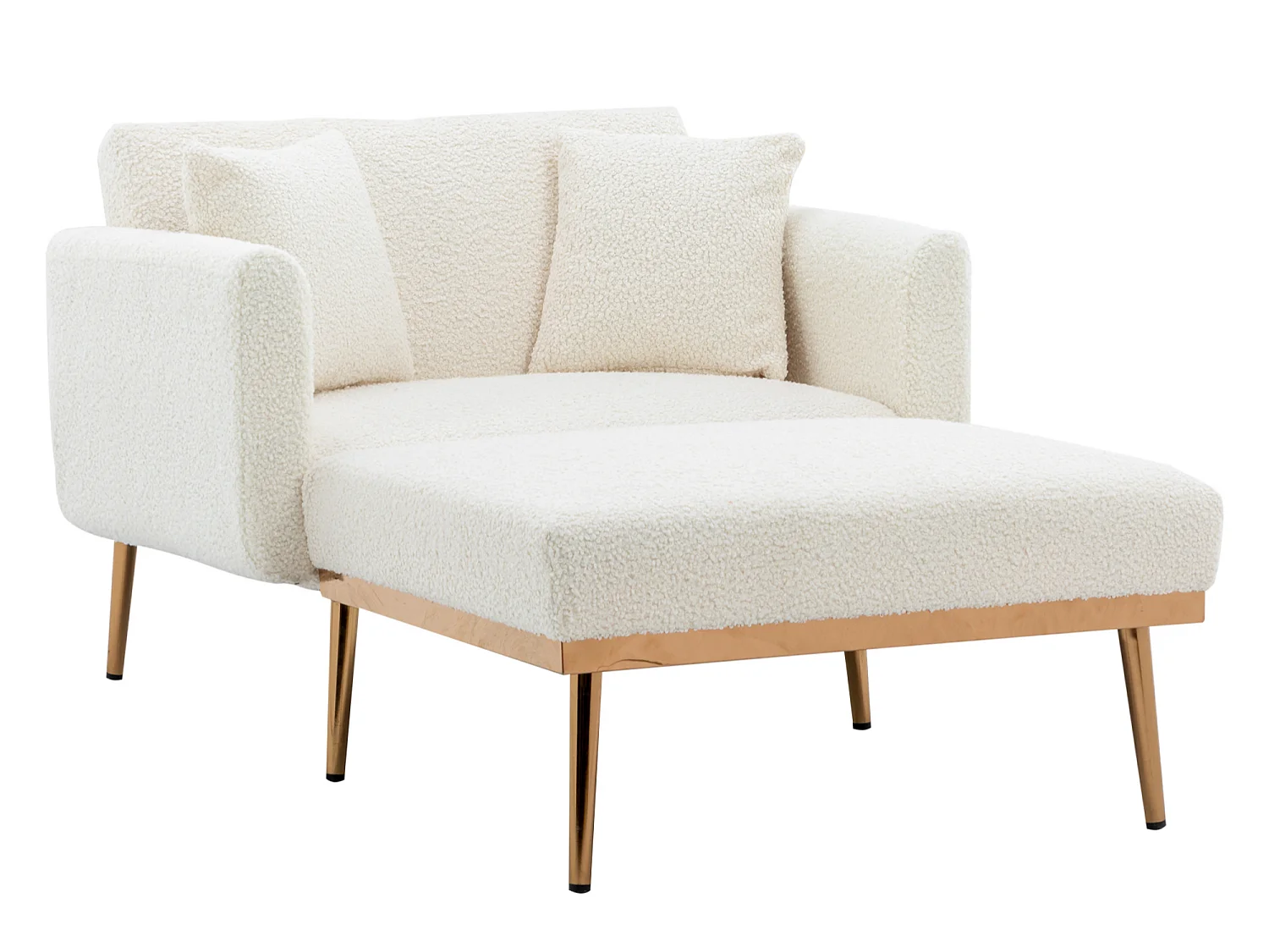 Slaapbank omvormbaar tot teddybeer - Gouden metalen poten - Chaise longue-functie