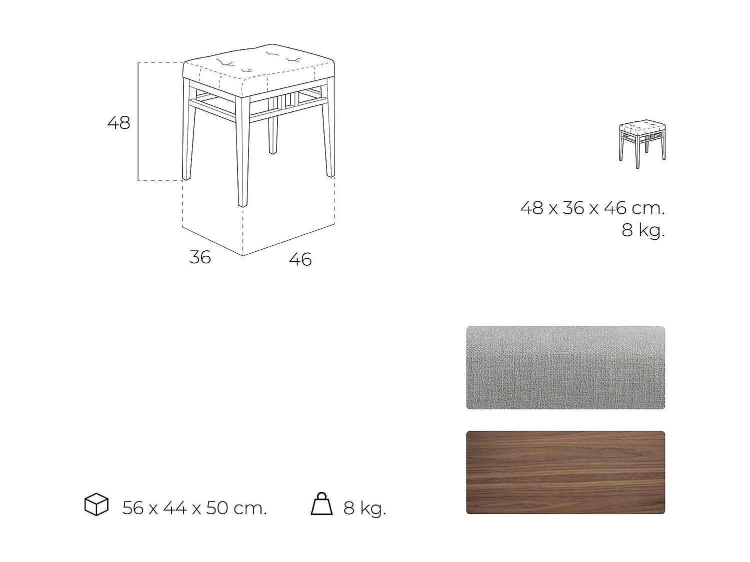 Banc rembourré structure bois