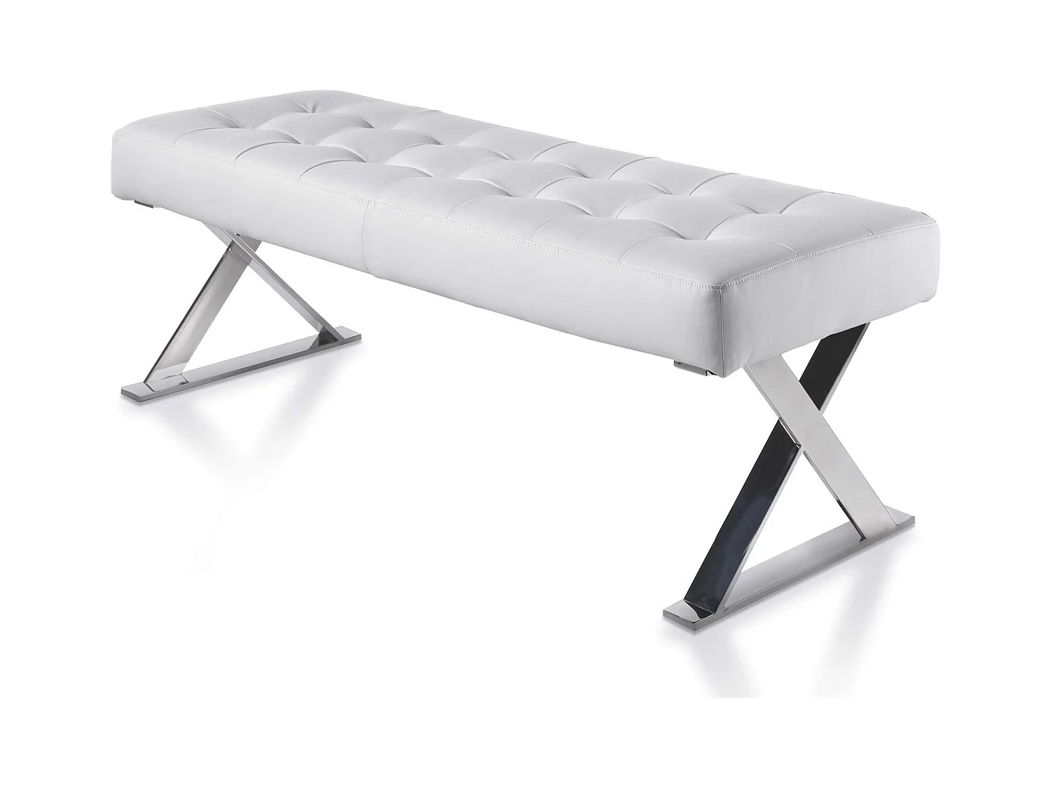 Banc rembourré structure acier inoxydable