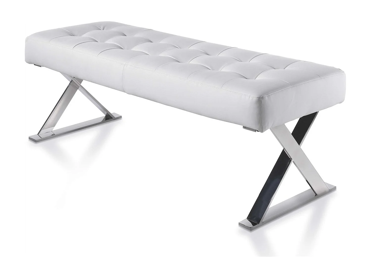 Banc rembourré structure acier inoxydable