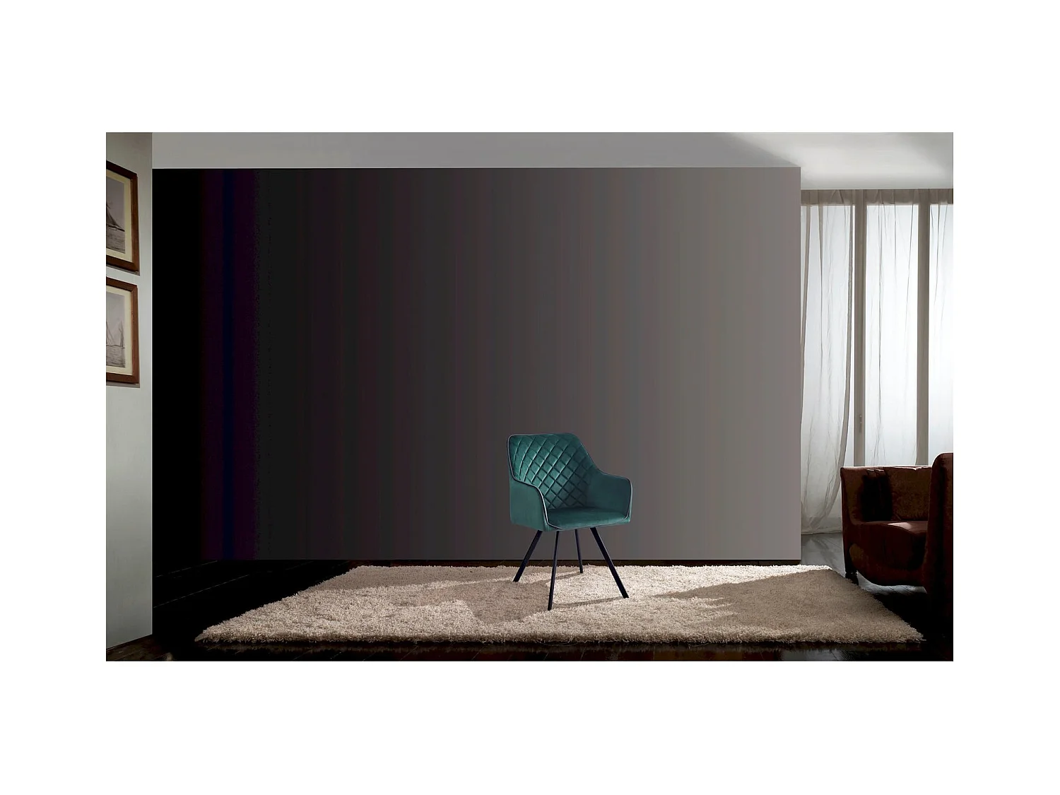 Chaise en Velours Ambre 125 Moderne et Résistante - Vert