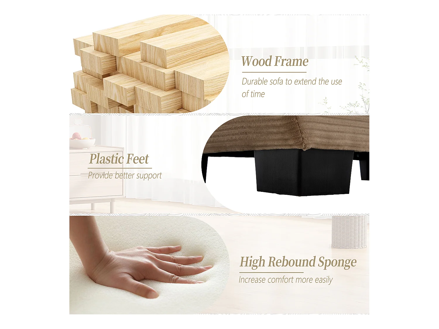 Canapé 2 places en velours taupe – dossier inclinable et convertible en lit - 2 coussins inclus - idéal pour salon ou bureau