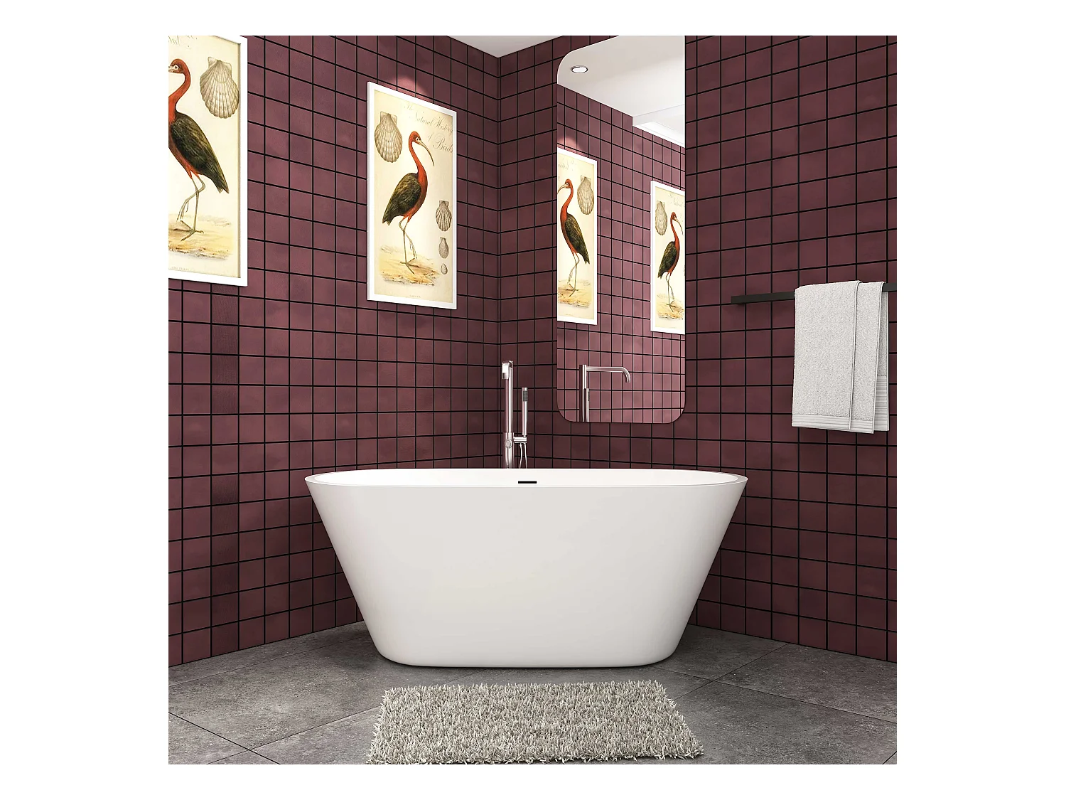 150x70x58cm  freistehende Badewanne  Schiffsbadewanne   Acrylbadewanne