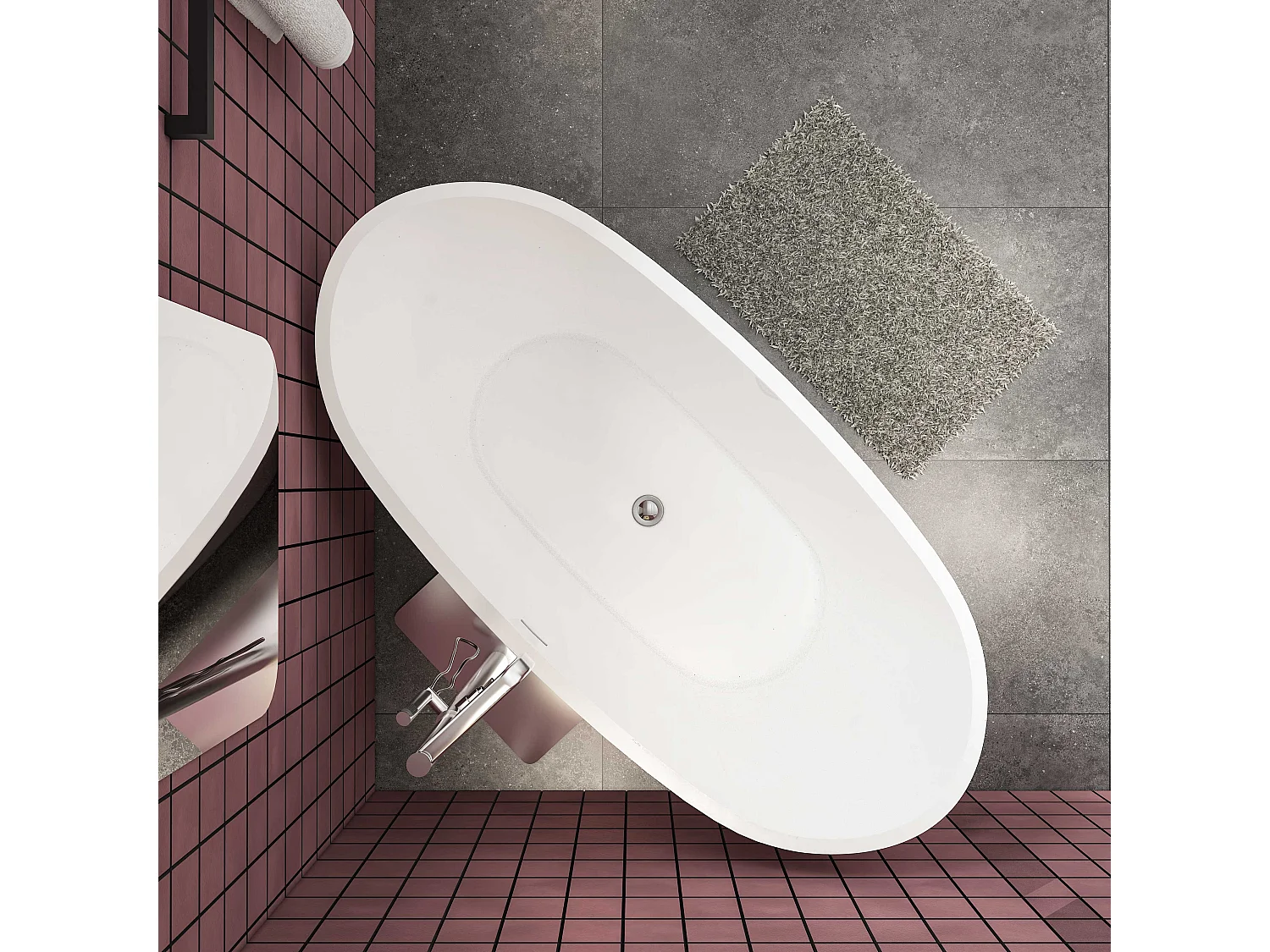 150x72x65 cm freistehende Badewanne  Schiffsbadewanne   Acrylbadewanne