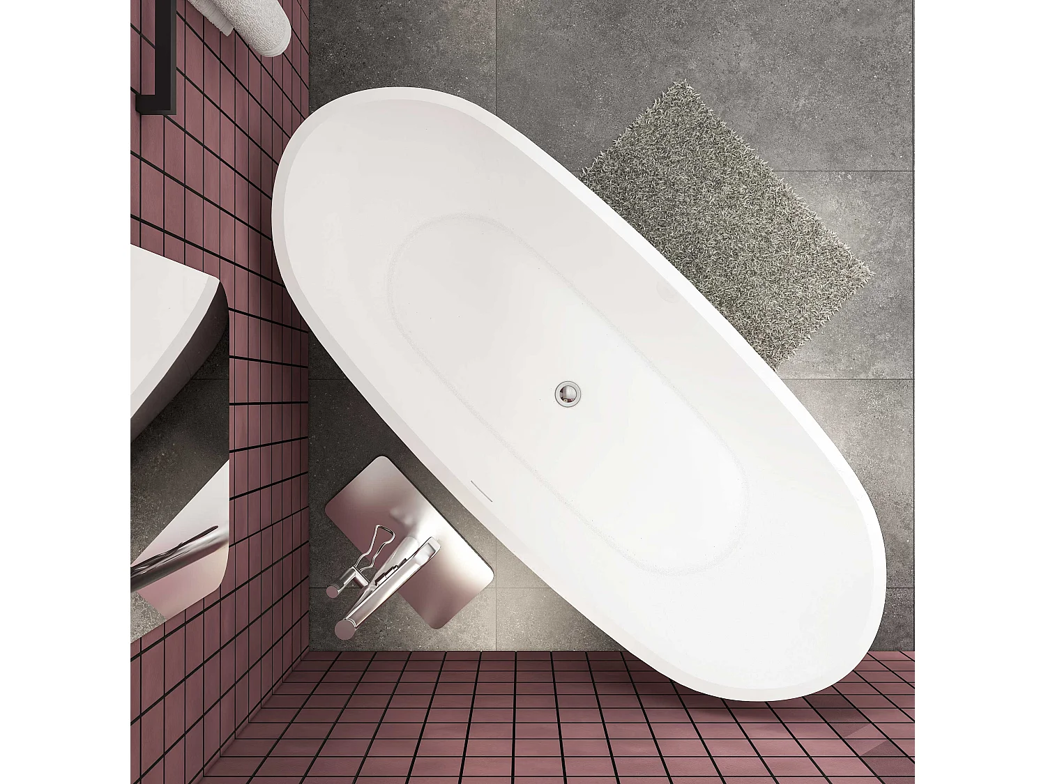 170x72x65 cm freistehende Badewanne  Schiffsbadewanne   Acrylbadewanne