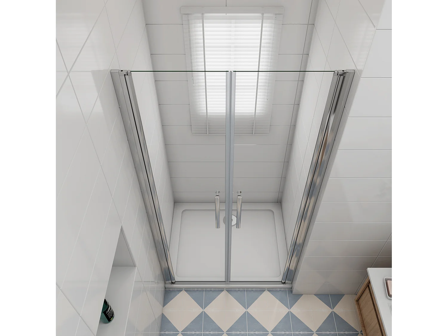 100x195cm Duschtür Nano ESG Milchglas Drehtür Glastür Duschkabine