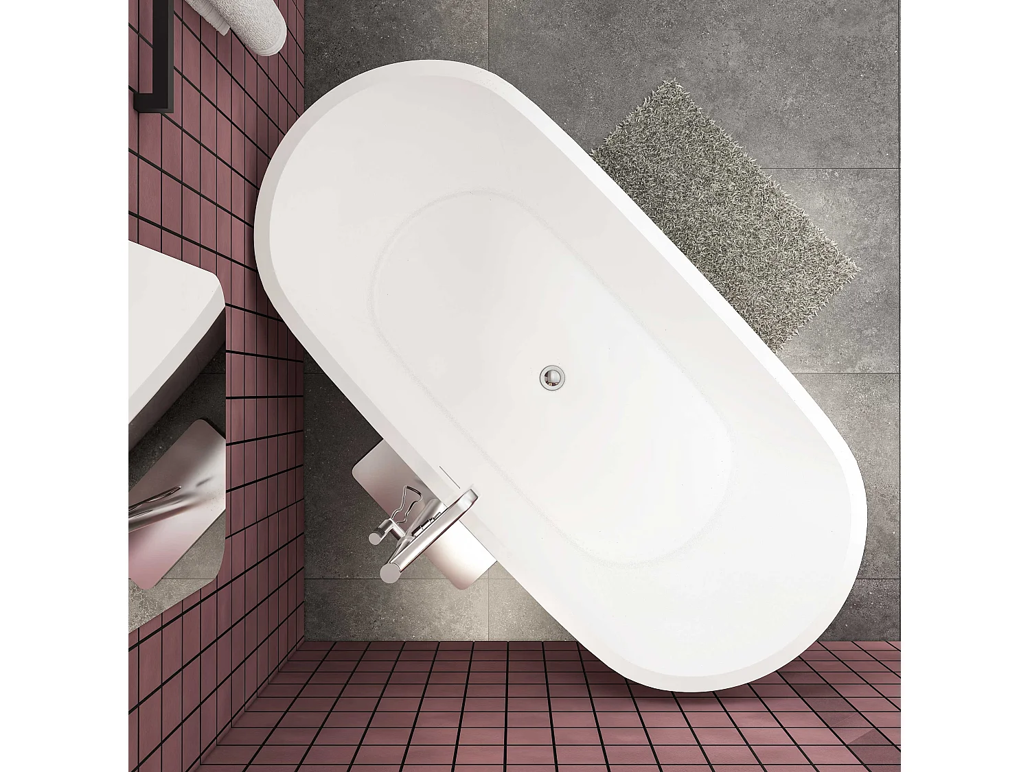 170x80x58 cm freistehende Badewanne  Schiffsbadewanne   Acrylbadewanne