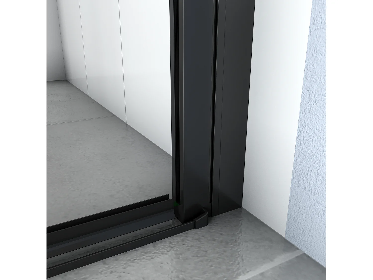 8mm 100x200xcm NanoGlas Schwarze Walkin Pendeltür Drehtür Duschkabine Duschwanne