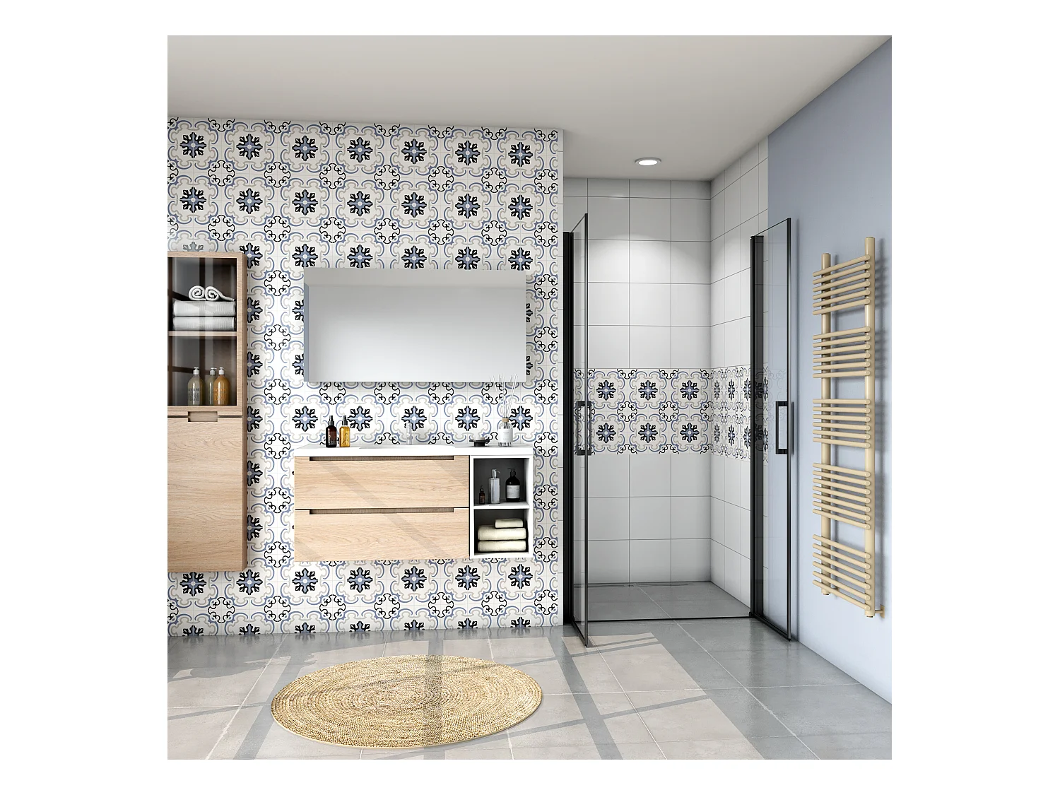 8mm 90x200xcm NanoGlas Schwarze Walkin Pendeltür Drehtür Duschkabine Duschwanne