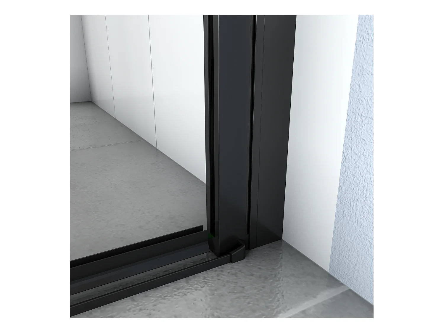 8mm 90x200xcm NanoGlas Schwarze Walkin Pendeltür Drehtür Duschkabine Duschwanne