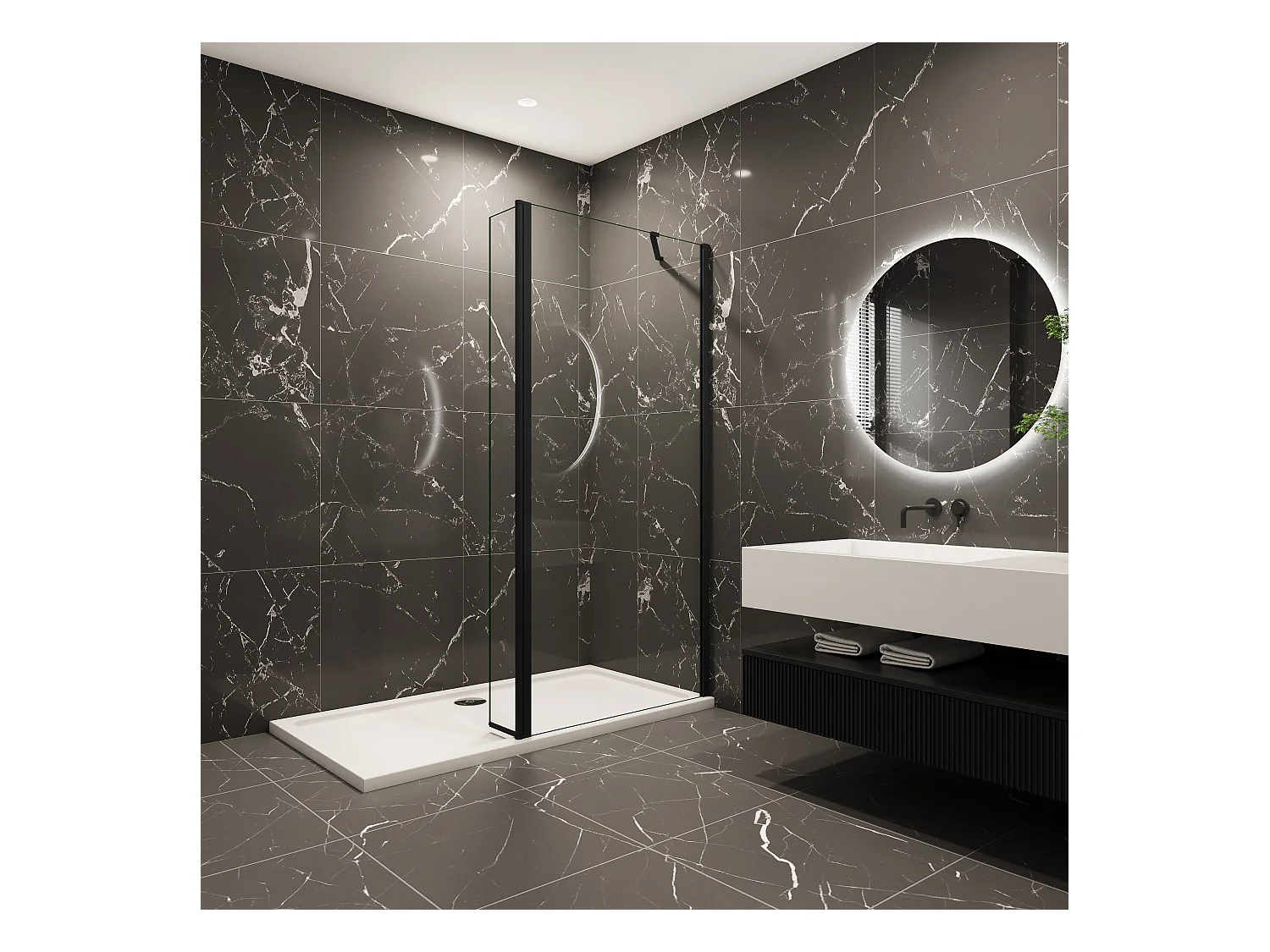 30x200cm Walk in Duschwand Panel Seitenwand Dussche 8mm NANO Glas 30cm Wasserschutzglas