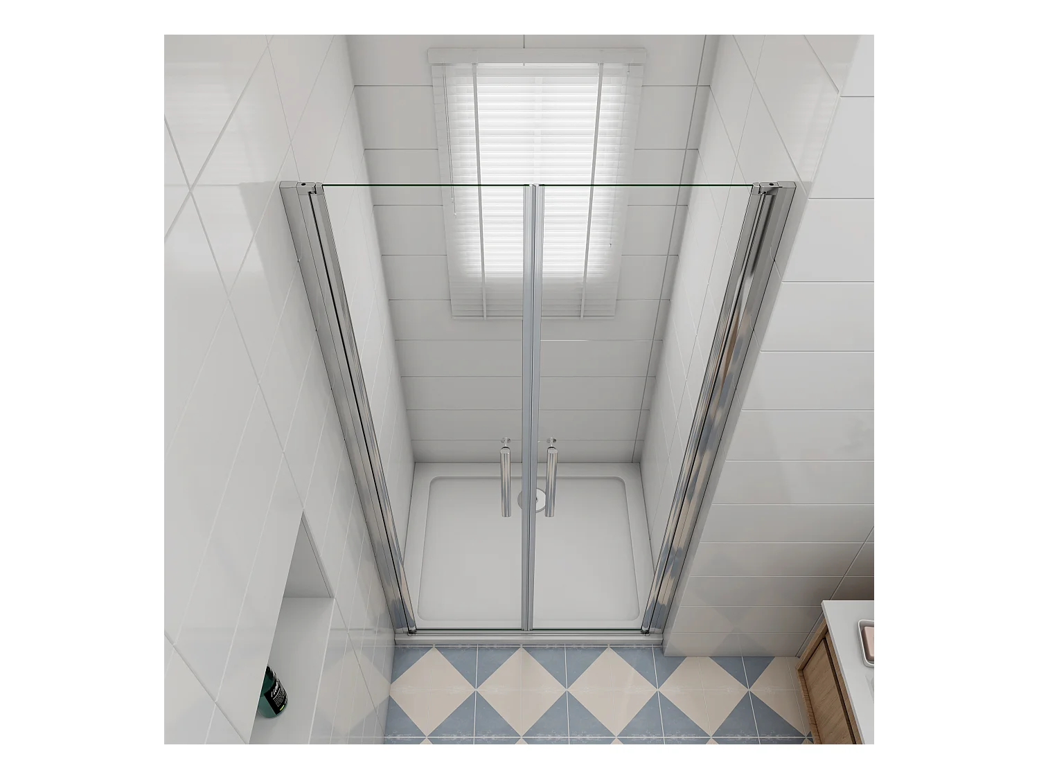 80x195cm Duschtür Nano ESG Milchglas Drehtür Glastür Duschkabine