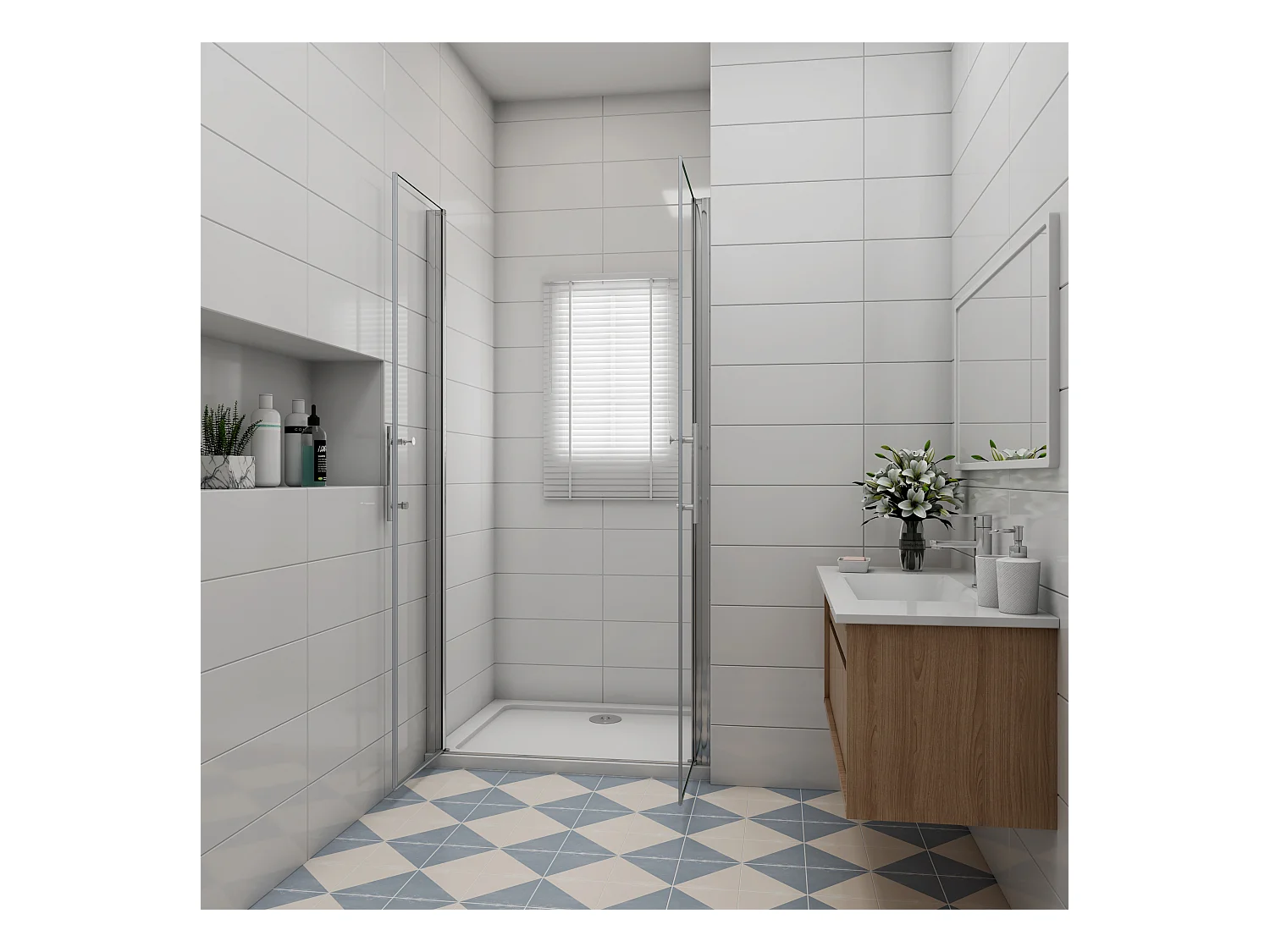 80x195cm Duschtür Nano ESG Milchglas Drehtür Glastür Duschkabine