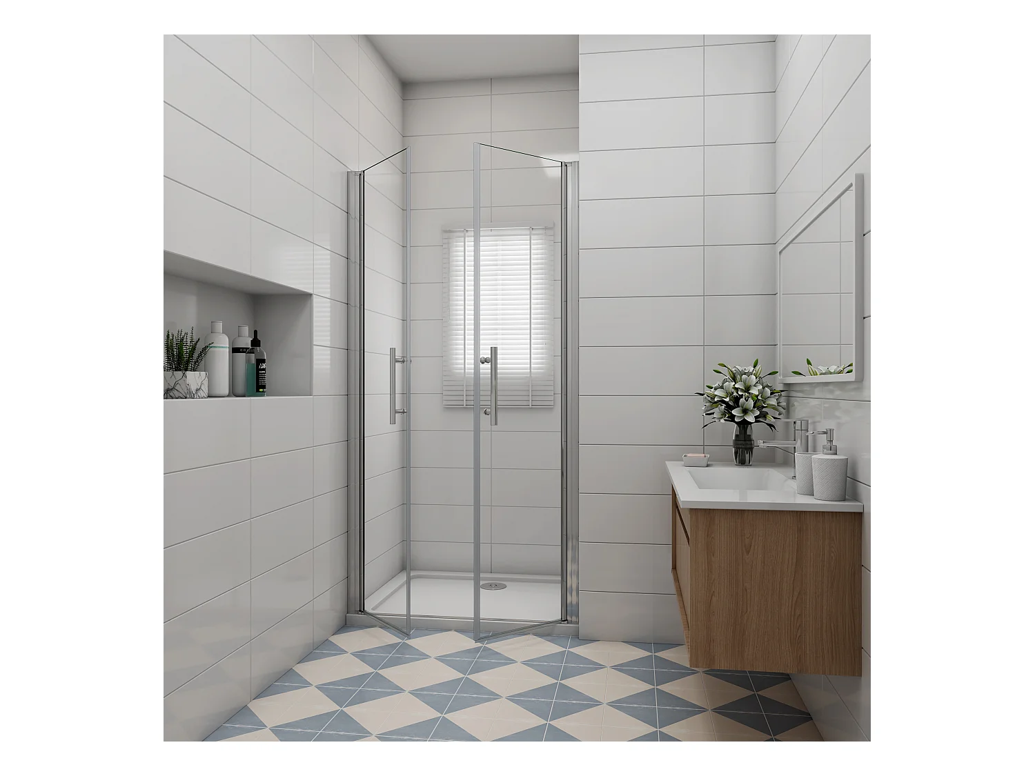 80x195cm Duschtür Nano ESG Milchglas Drehtür Glastür Duschkabine