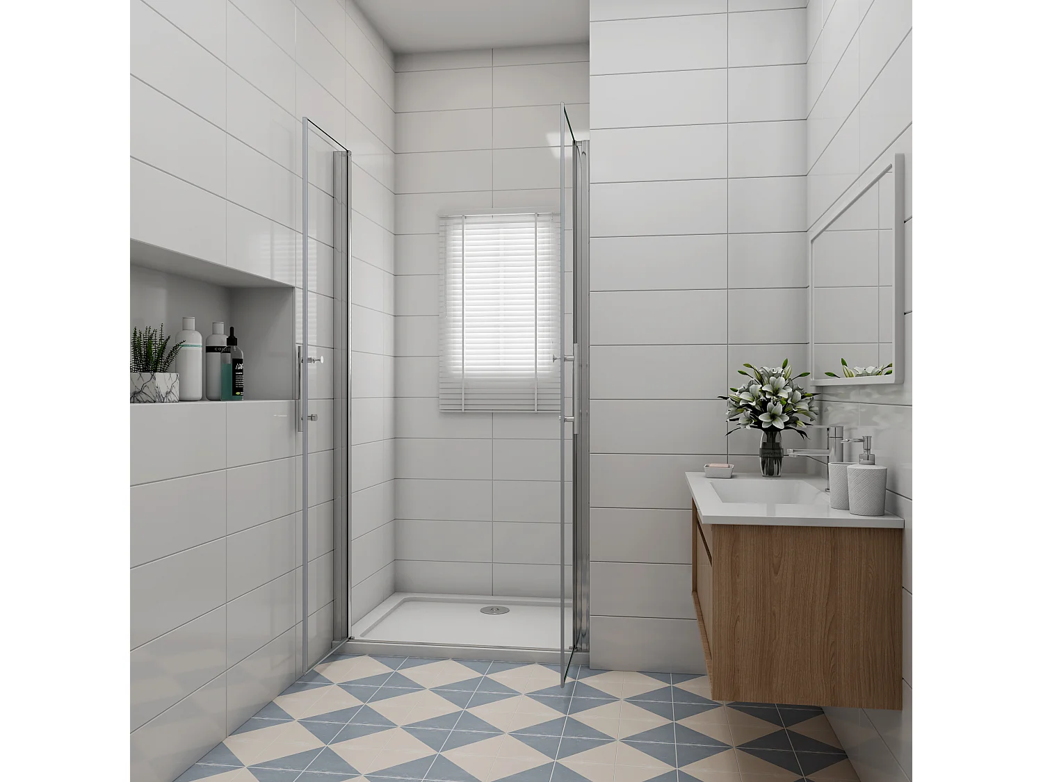 80x195cm Duschtür Nano ESG Milchglas Drehtür Glastür Duschkabine