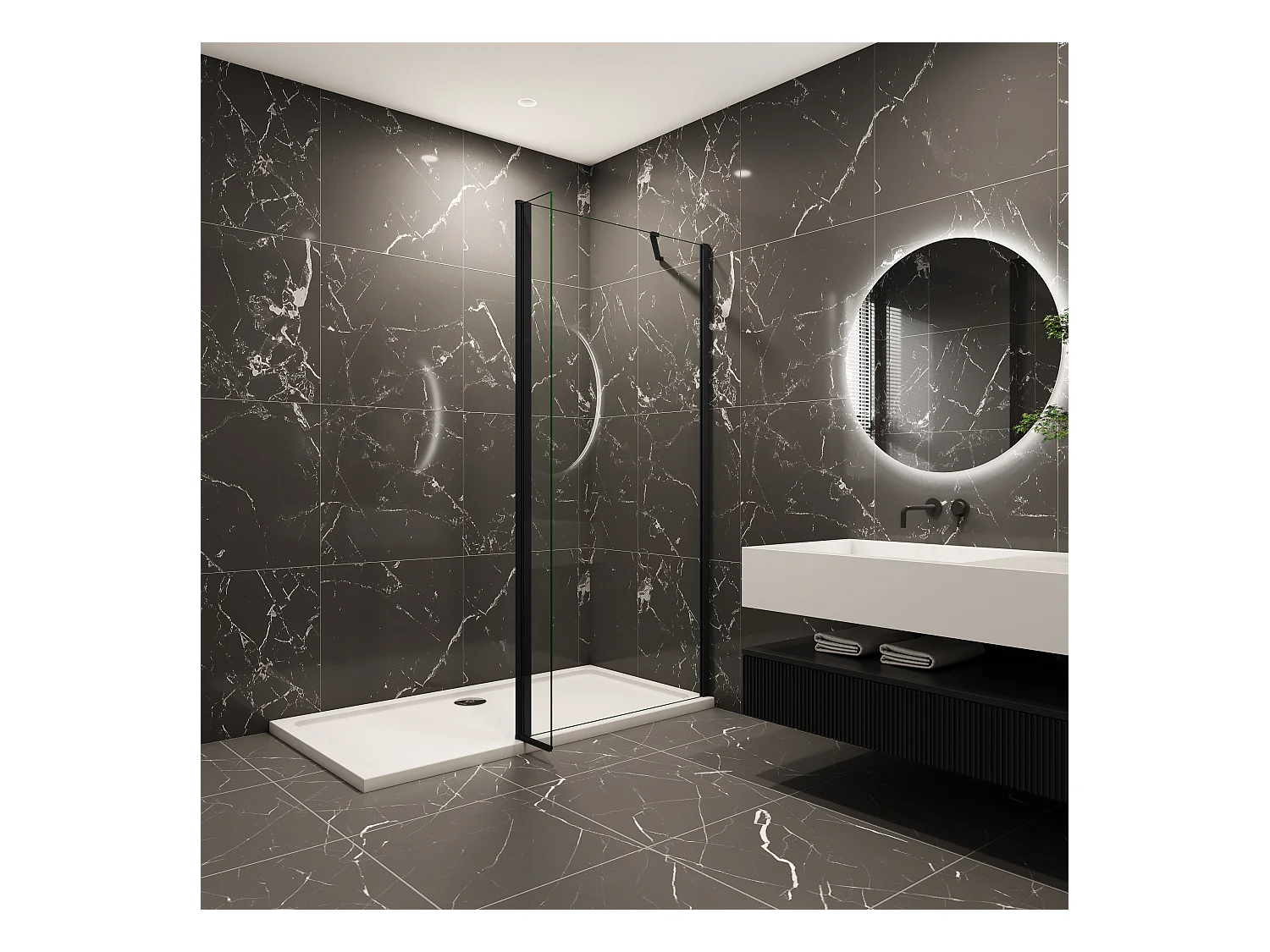 100x200cm Walk in Duschwand Panel Seitenwand Dussche 8mm NANO Glas 40cm Wasserschutzglas